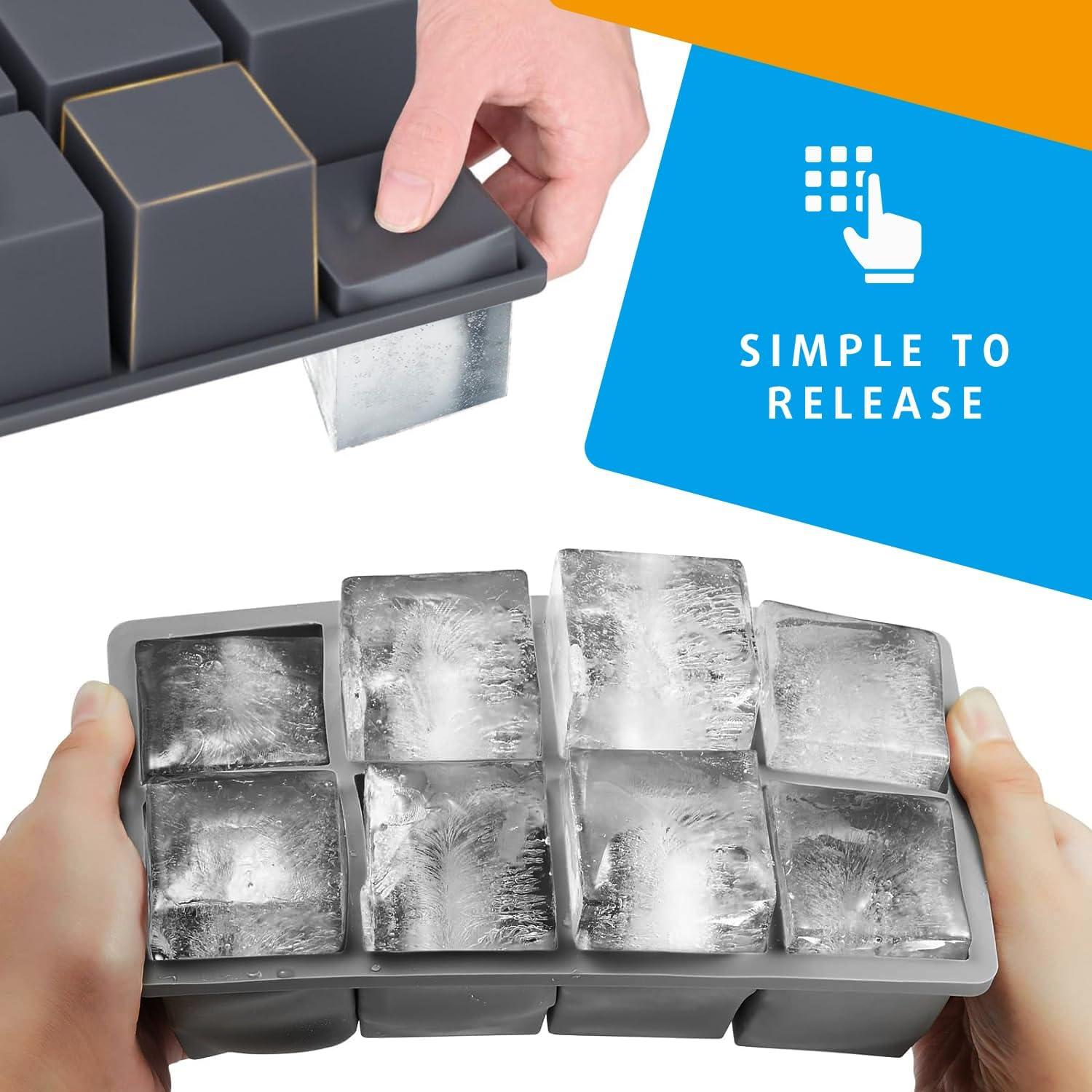 Juego de 2 bandejas de hielo Azosowo con tapa apilables