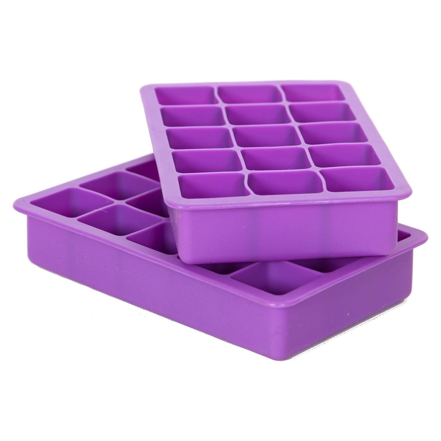 Molde de Hielo Elbee Home 2 Piezas Silicona Flexible 30 Cubos Morado