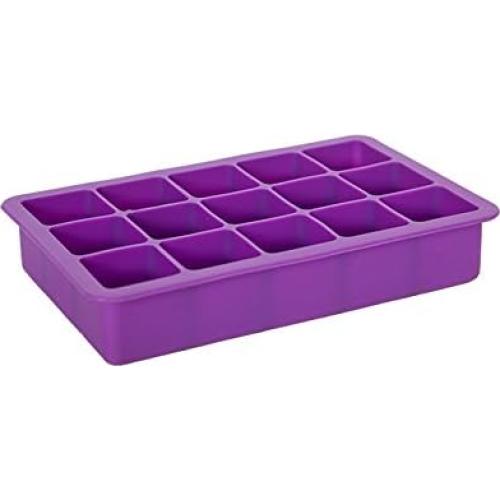 Molde de Hielo Elbee Home 2 Piezas Silicona Flexible 30 Cubos Morado