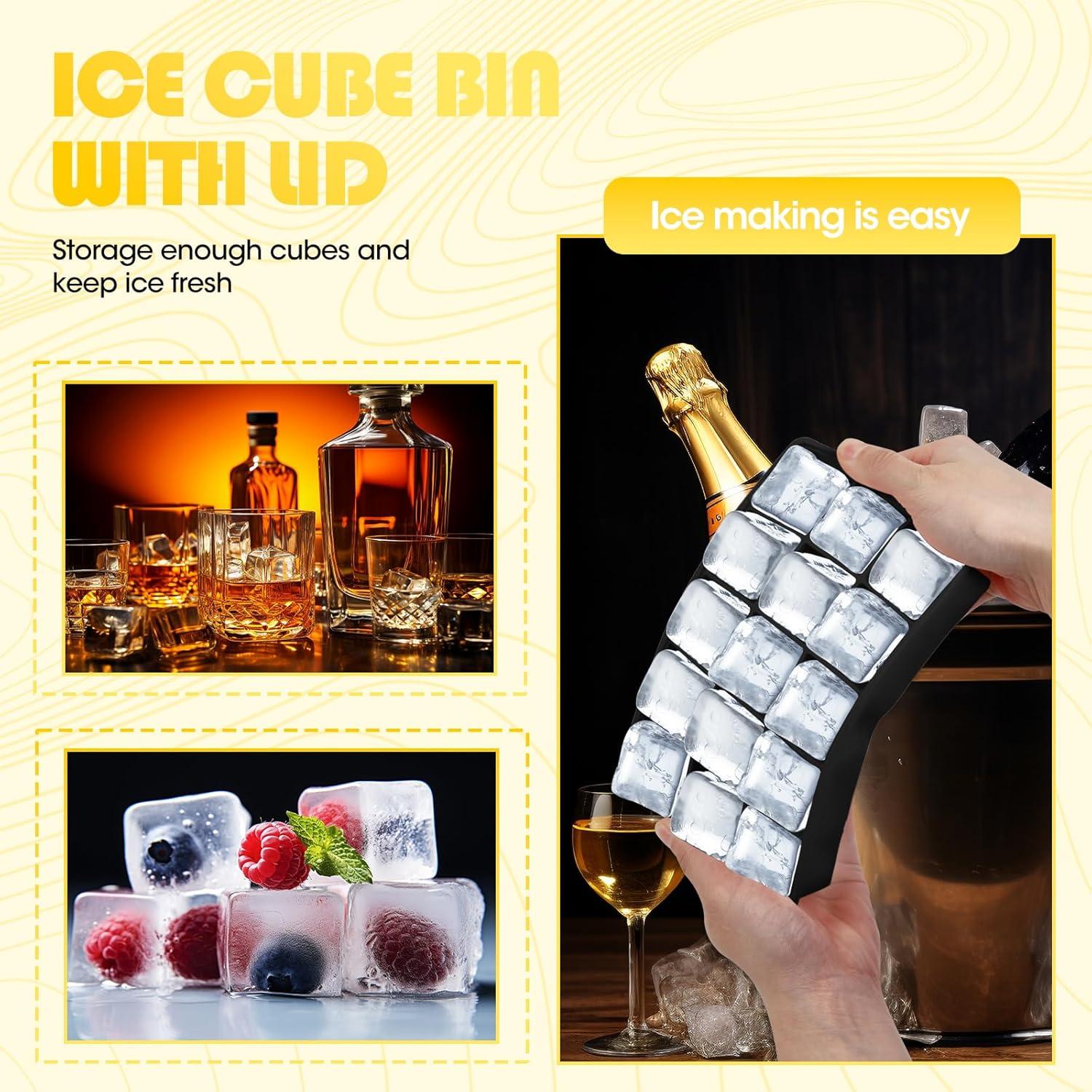 Bandeja de Hielo Silicona LHJJJL 15 Cubos Apilable Negra