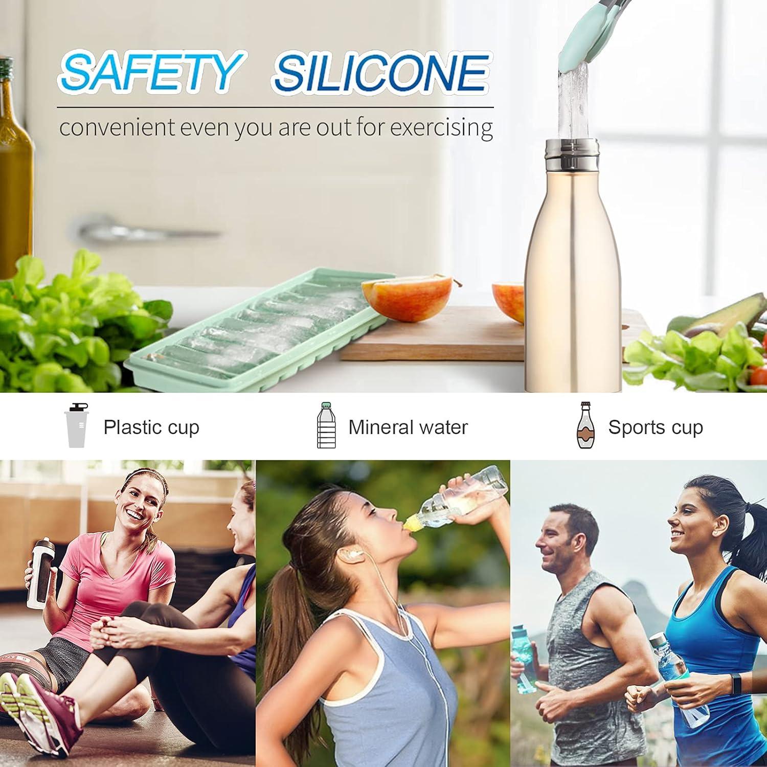 Juego de 3 bandejas de hielo LessMo, silicona flexible, 30 cubitos