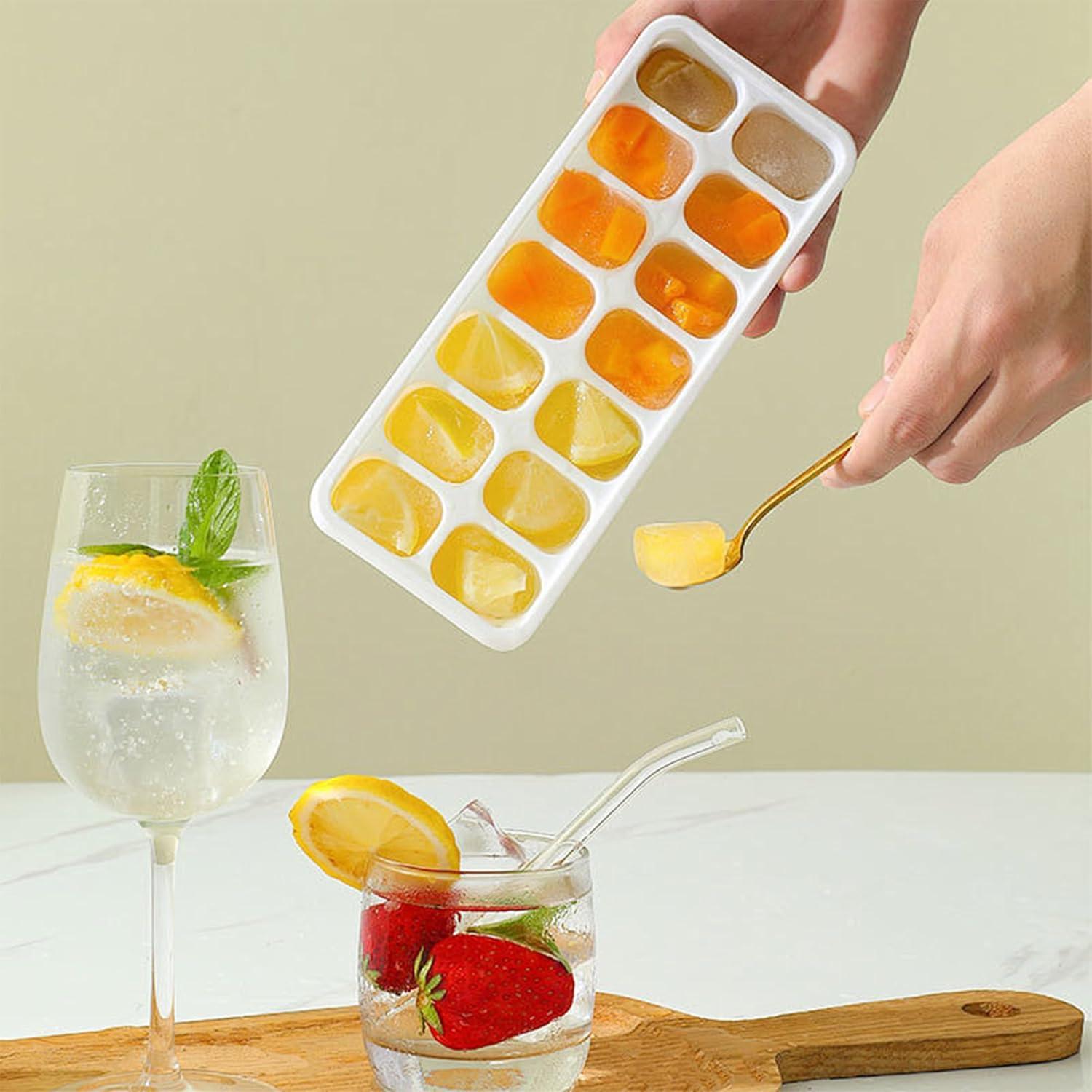 Bandejas de Hielo Juxiamal 2 PCS con Tapas 14 Moldes