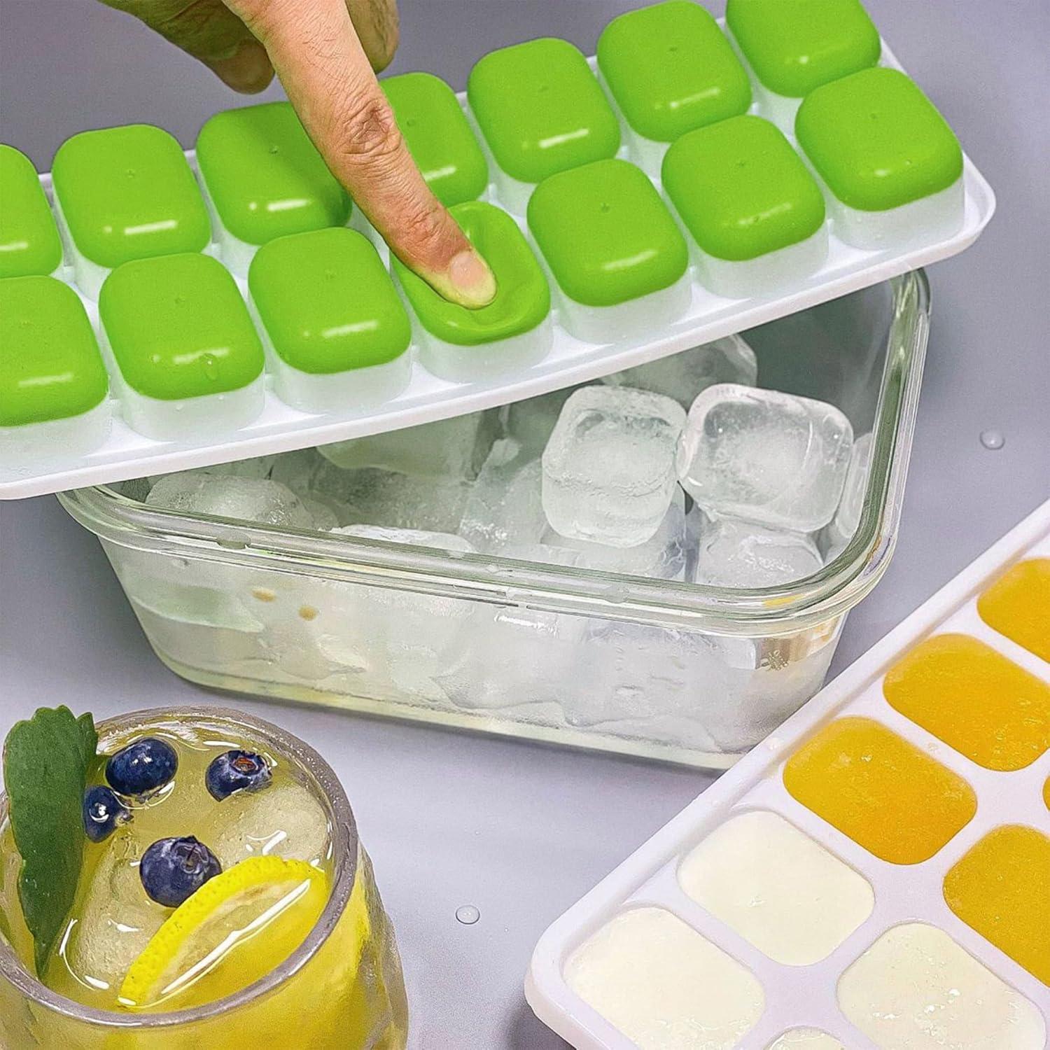 Bandejas de Hielo Juxiamal 2 PCS con Tapas 14 Moldes