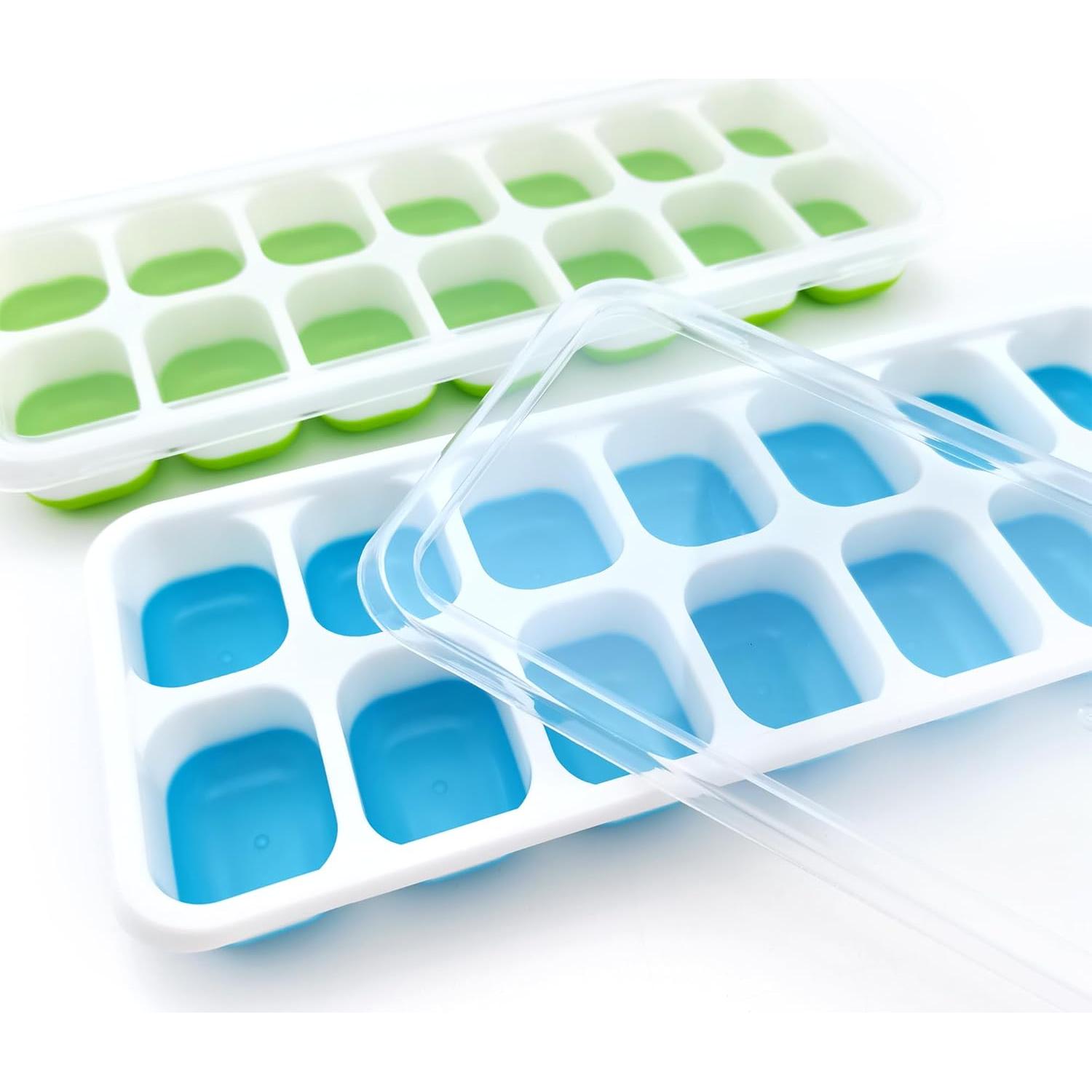 Bandejas de Hielo Juxiamal 2 PCS con Tapas 14 Moldes