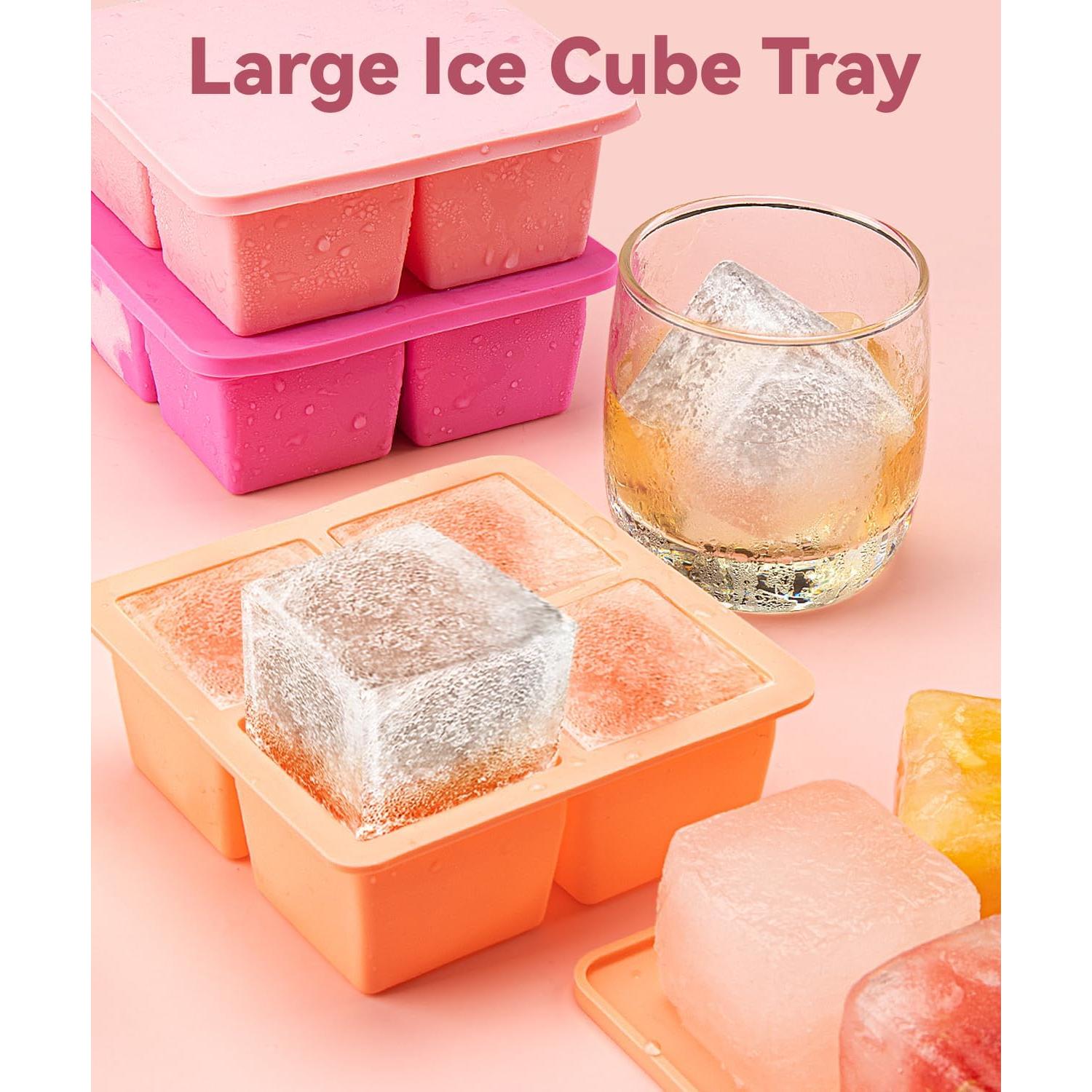 Paquete de 3 bandejas de silicona Lxndaser para cubos de hielo