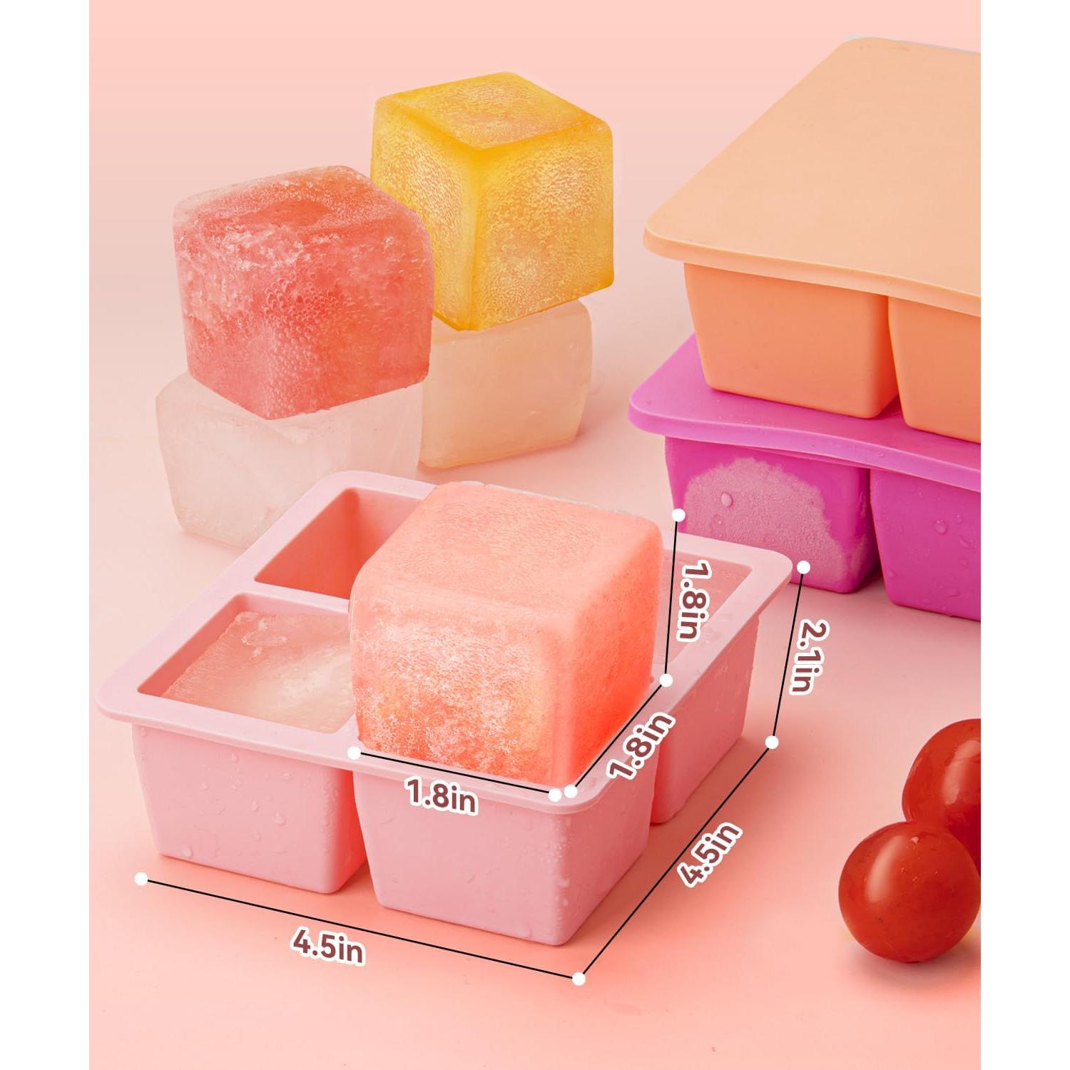 Paquete de 3 bandejas de silicona Lxndaser para cubos de hielo