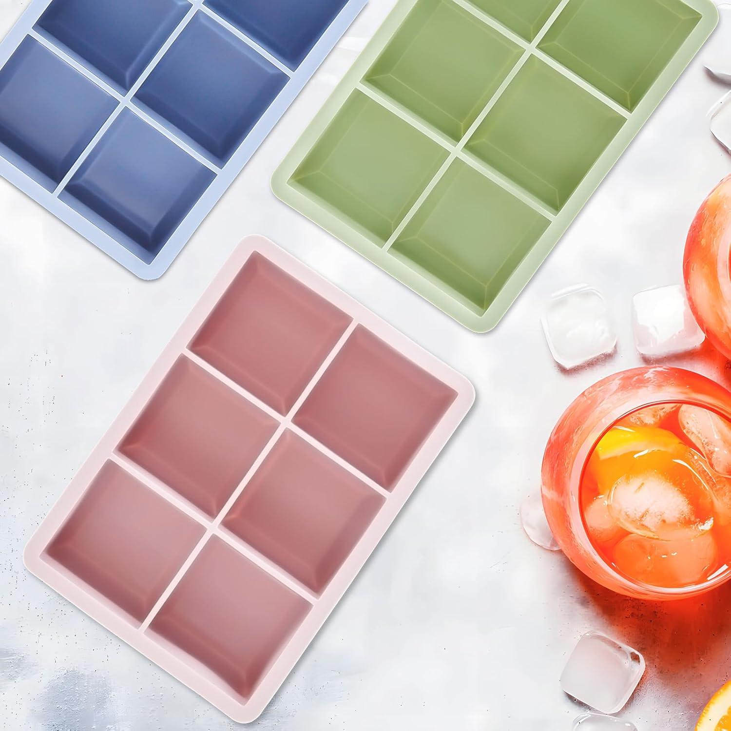 Bandeja de Hielo EOKPHULL 3 Moldes Silicona con Tapa 6 Cubos