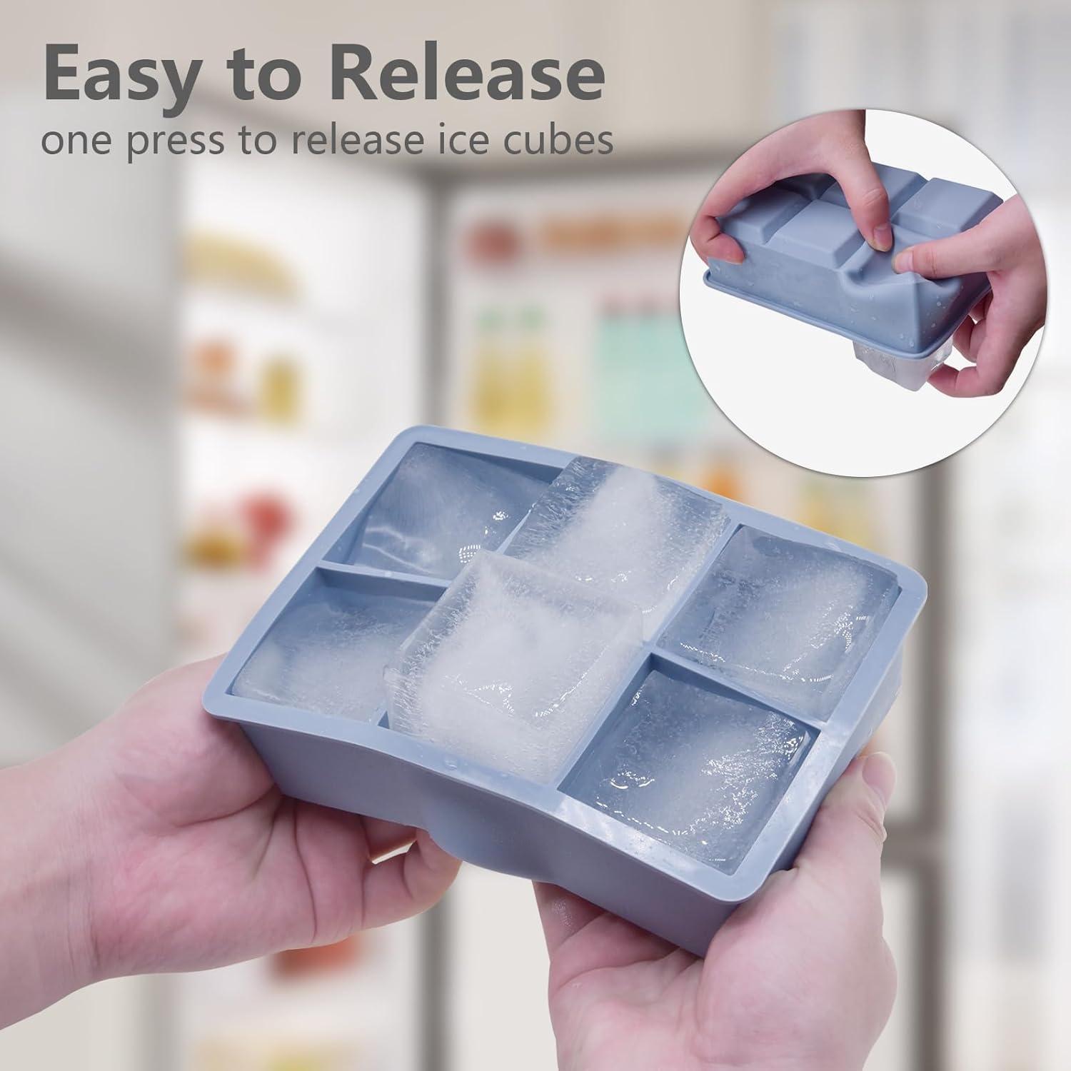 Bandeja de Hielo EOKPHULL 3 Moldes Silicona con Tapa 6 Cubos