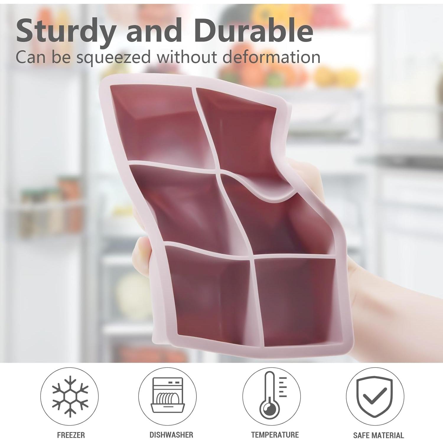 Bandeja de Hielo EOKPHULL 3 Moldes Silicona con Tapa 6 Cubos