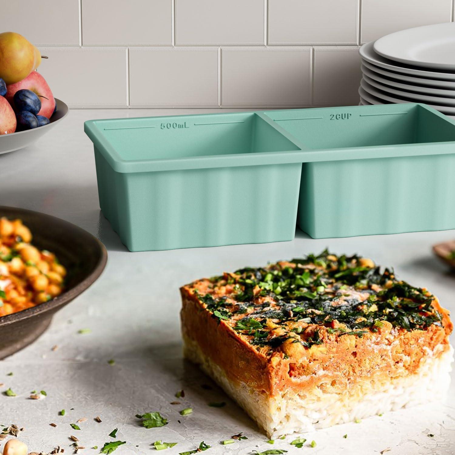 Bandeja de Congelador de Silicona GGOW 2 Tazas Verde