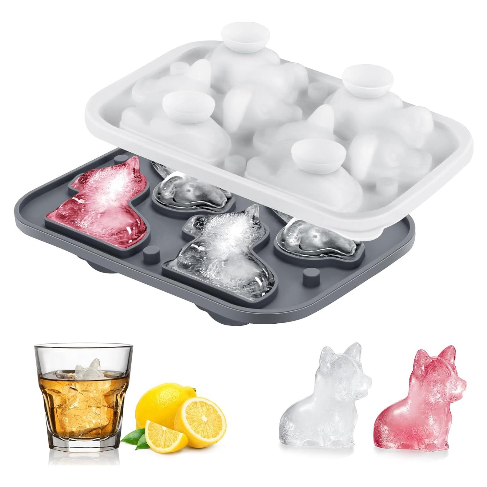 Bandeja de Hielo Grande Qomamount Corgi Silicona Libre BPA