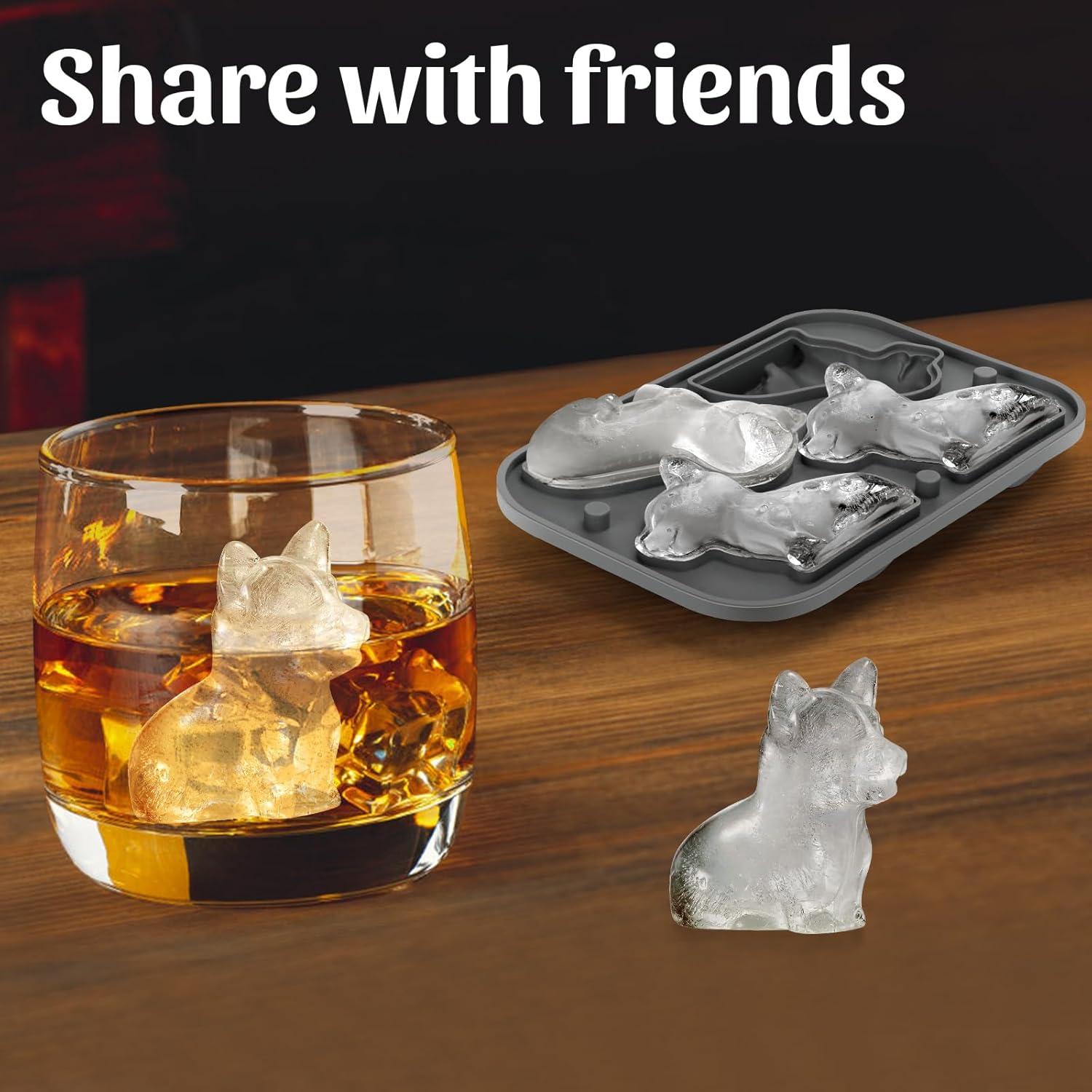 Bandeja de Hielo Grande Qomamount Corgi Silicona Libre BPA