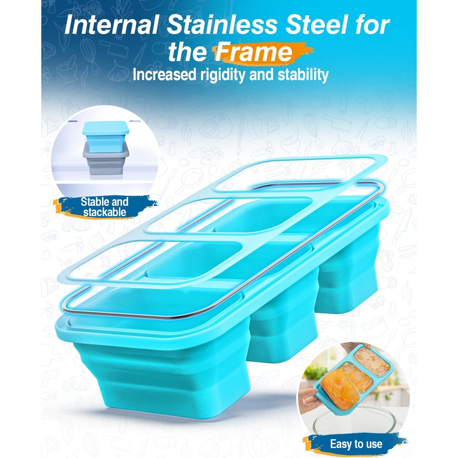 Bandejas de Congelador de Silicona ZDPMK 1 Taza Apilables