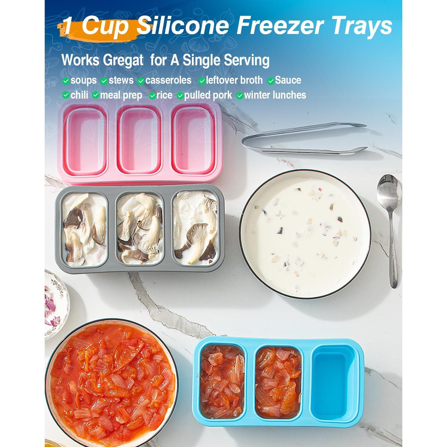 Bandejas de Congelador de Silicona ZDPMK 1 Taza Apilables