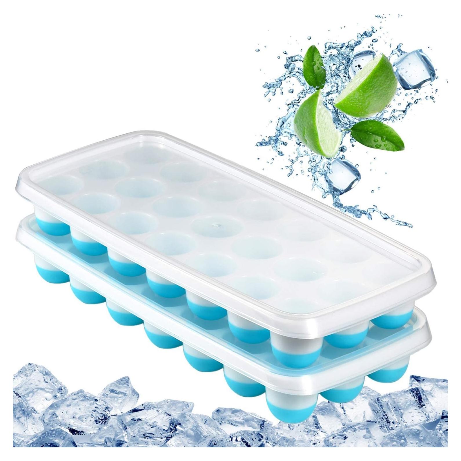 Bandejas de Hielo Clink - Silicona, 2 Piezas, 42 Cubos, Azul