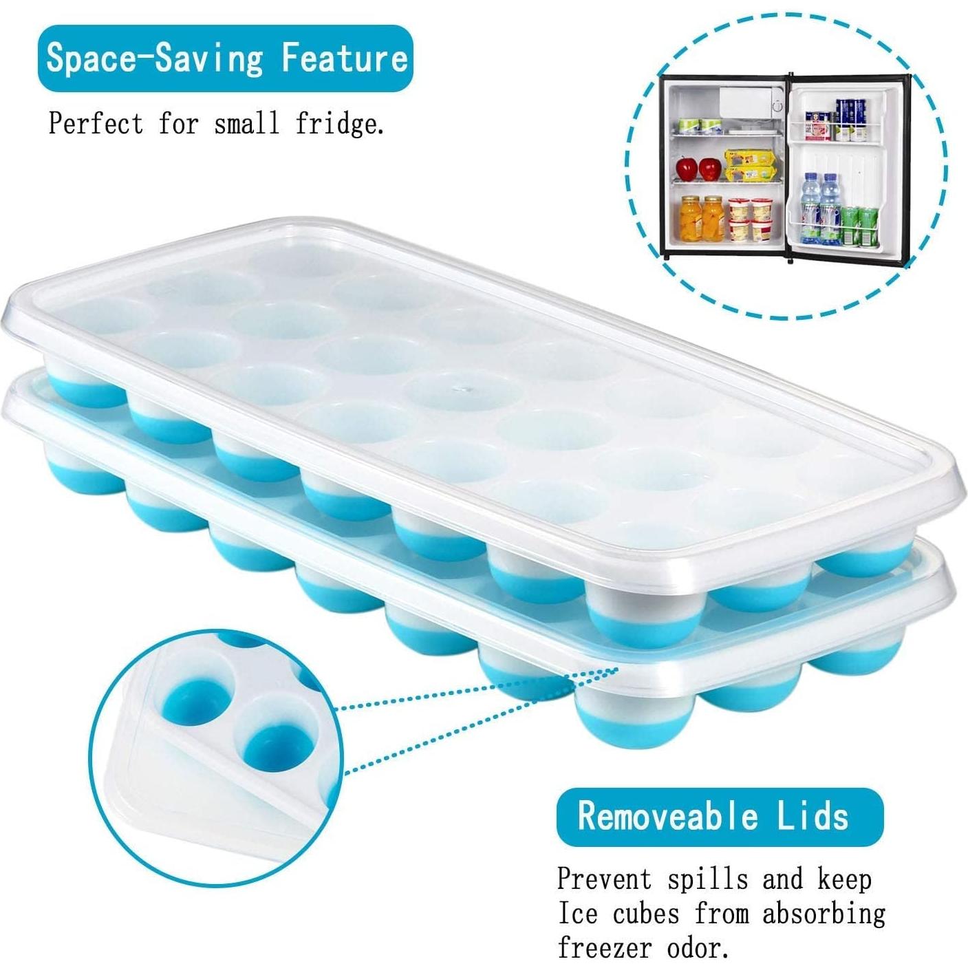 Bandejas de Hielo Clink - Silicona, 2 Piezas, 42 Cubos, Azul