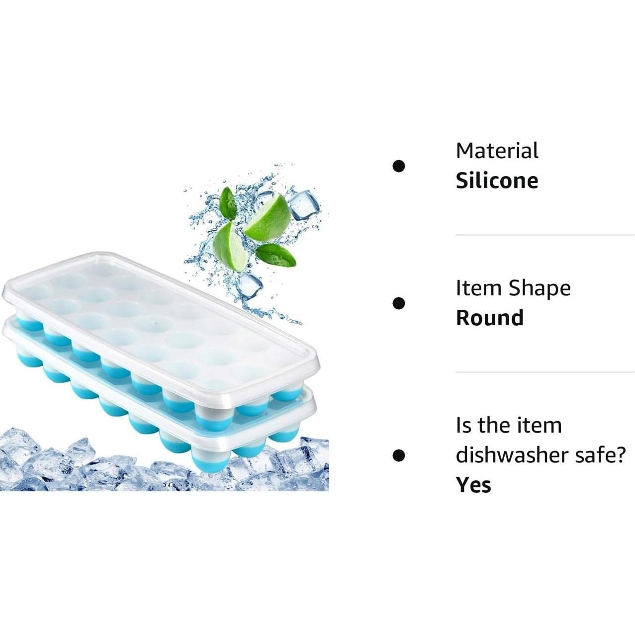 Bandejas de Hielo Clink - Silicona, 2 Piezas, 42 Cubos, Azul