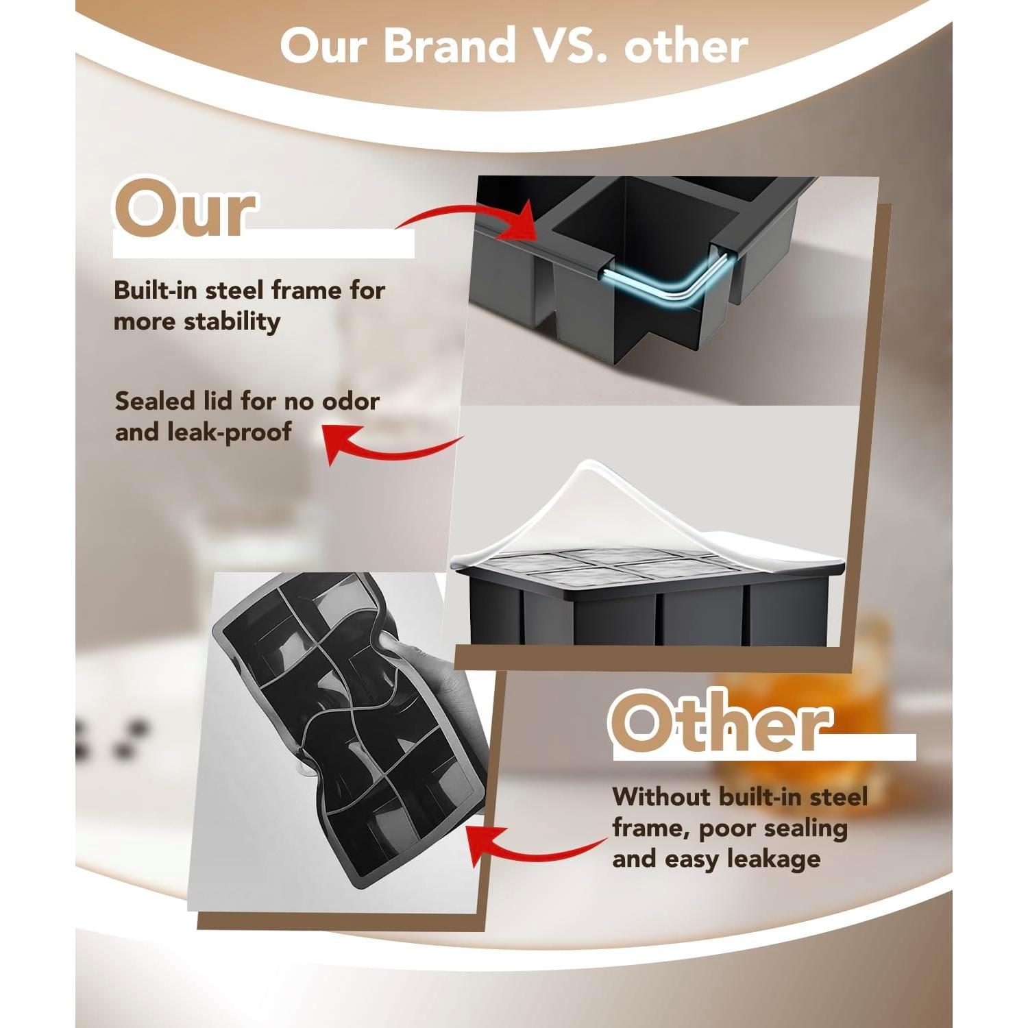 Bandejas de Hielo de Silicona DclobTop - 12 Cubos Cuadrados