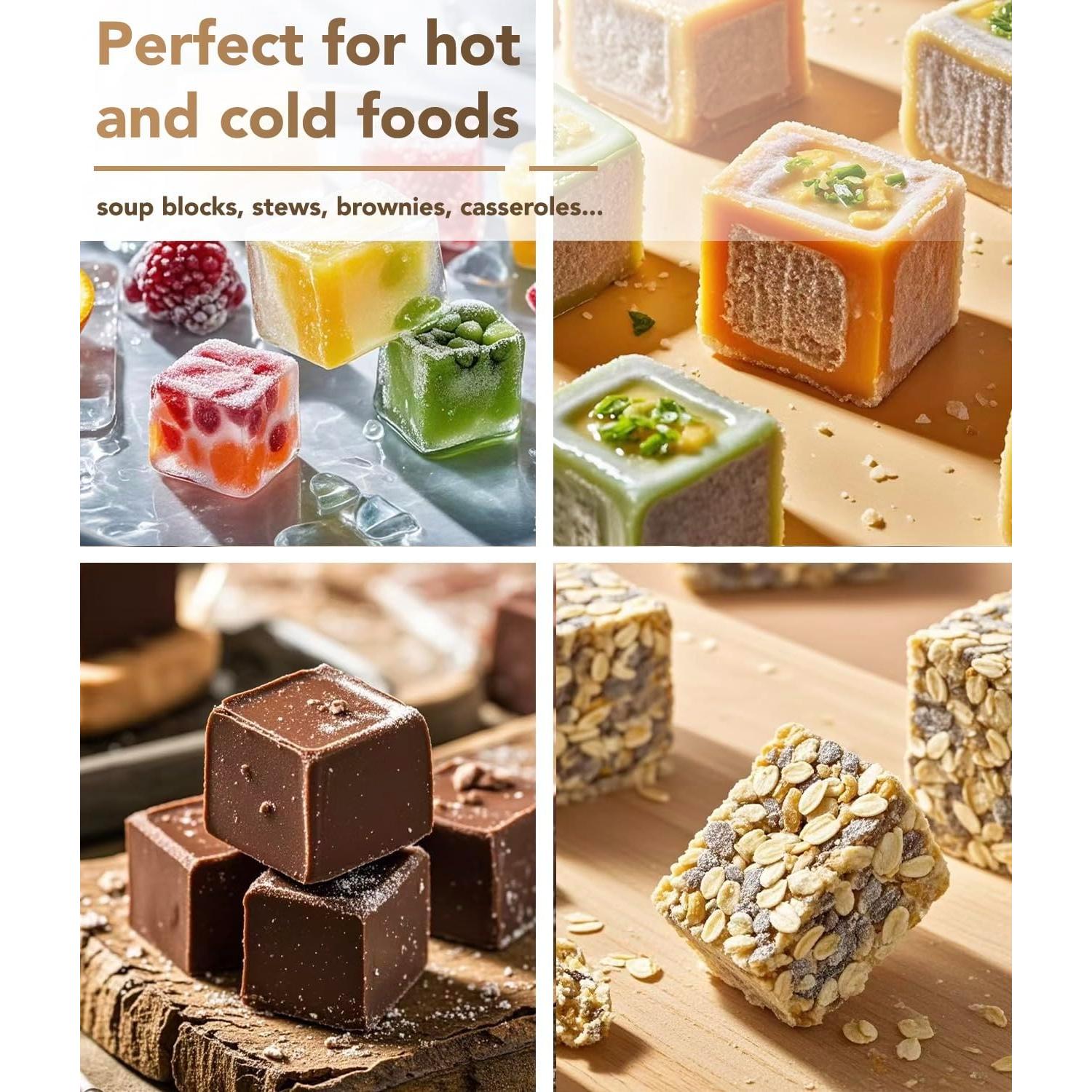 Bandejas de Hielo de Silicona DclobTop - 12 Cubos Cuadrados