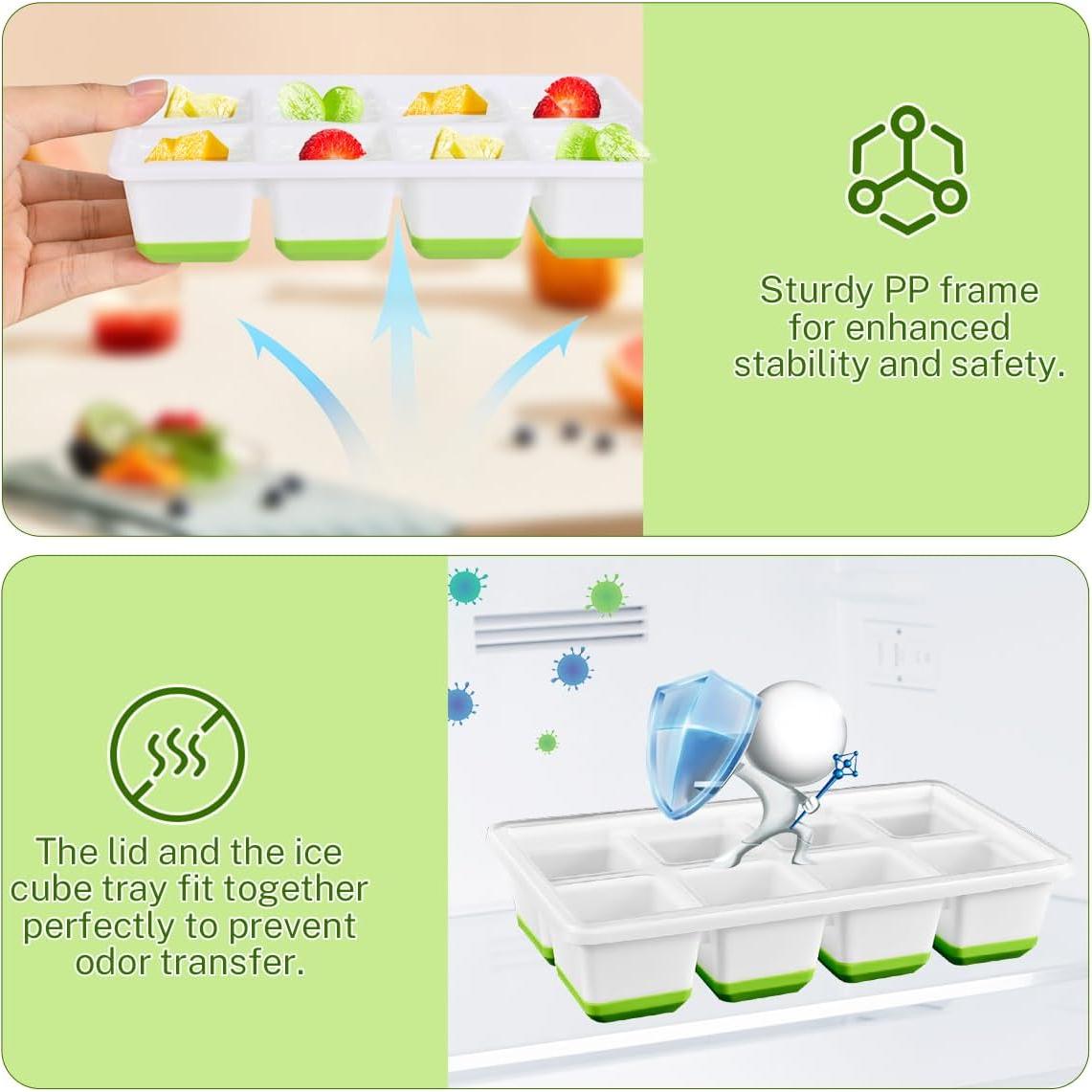 Bandeja de Hielo Grande Alinana 3 Piezas Silicona Sin BPA