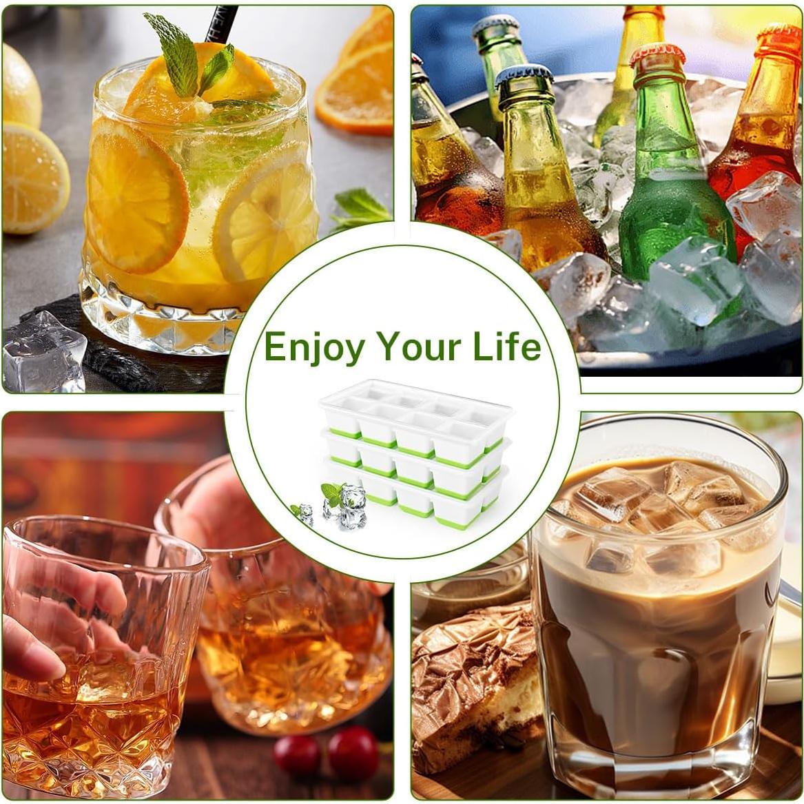 Bandeja de Hielo Grande Alinana 3 Piezas Silicona Sin BPA