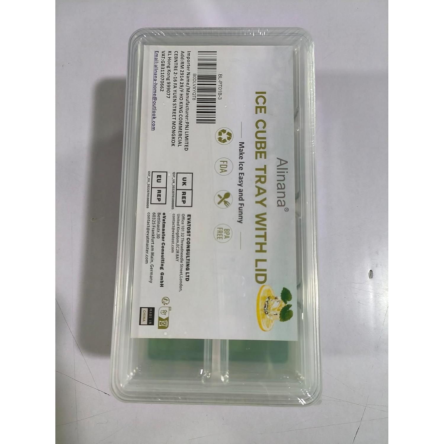 Bandeja de Hielo Grande Alinana 3 Piezas Silicona Sin BPA