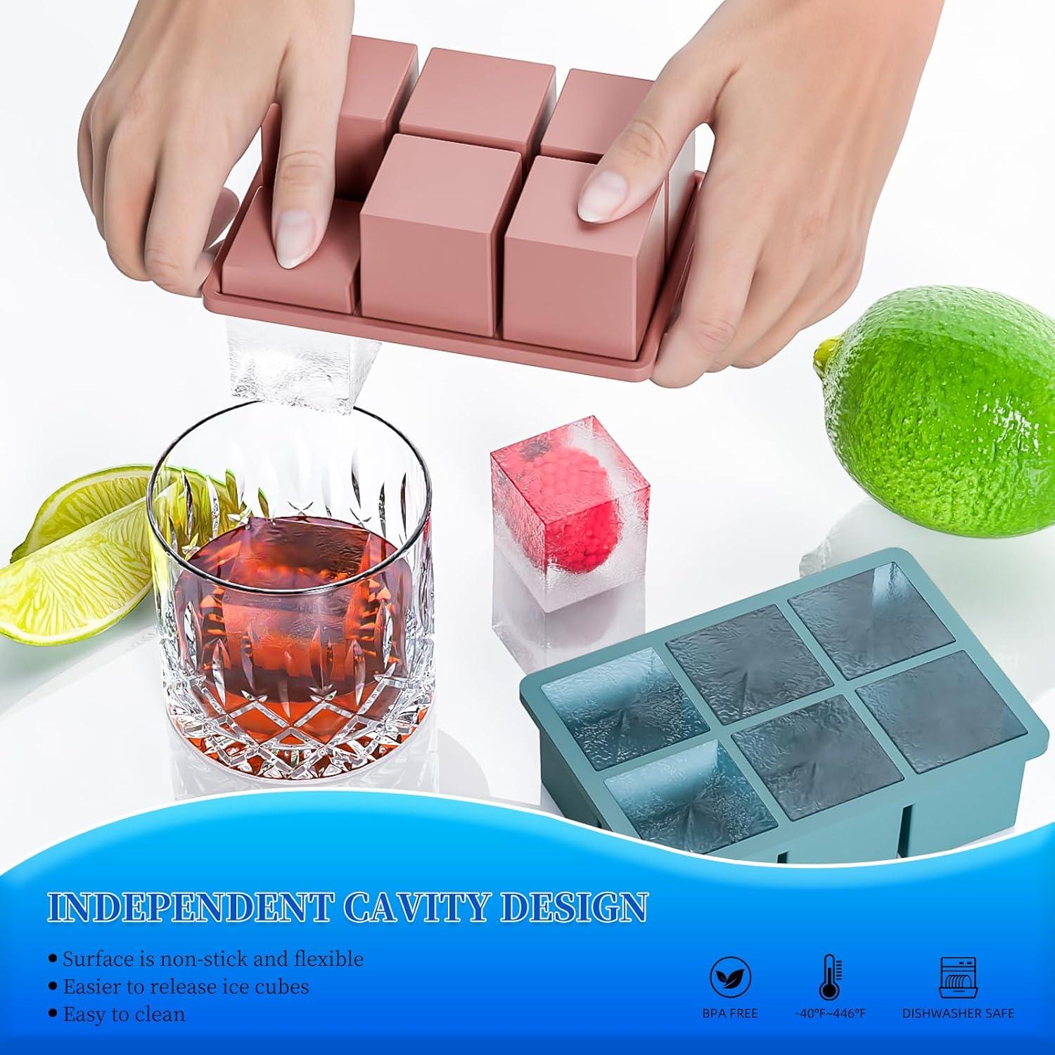 Bandeja de Hielo de Silicona HANCELANT 3 Pack con Tapa 5.08 cm