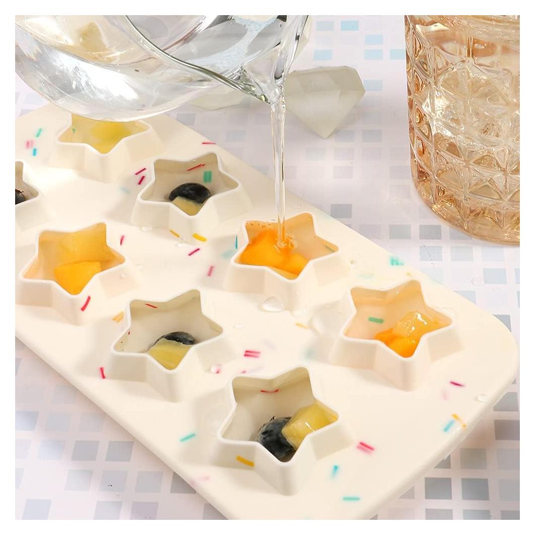 Moldes de Hielo de Silicona Qeewainfy 2 Piezas Estrella