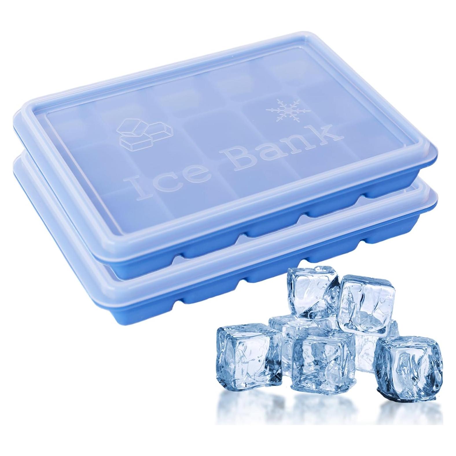 Bandejas de Hielo de Silicona FUN LAVIE 2 Piezas con Tapa