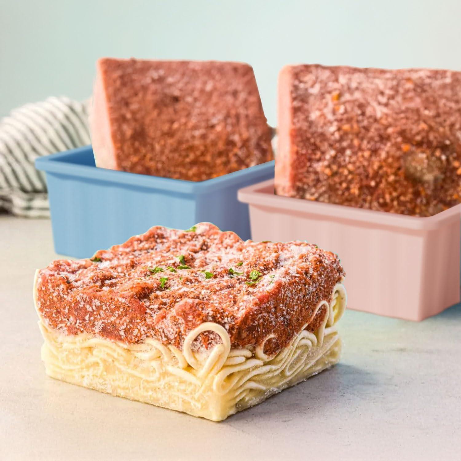 Bandeja de Congelador de Silicona GGOW 2 Tazas con Tapa - 4 Piezas