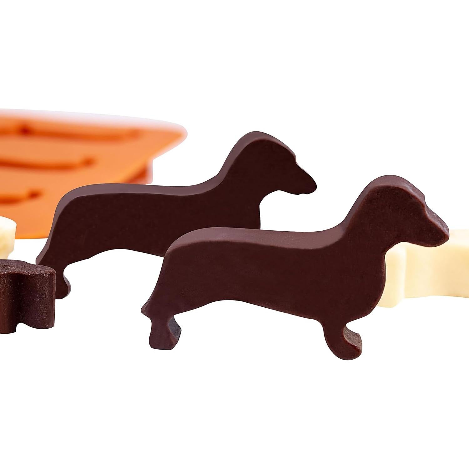 Molde de Silicona LYWUU en Forma de Perro Dachshund Marrón