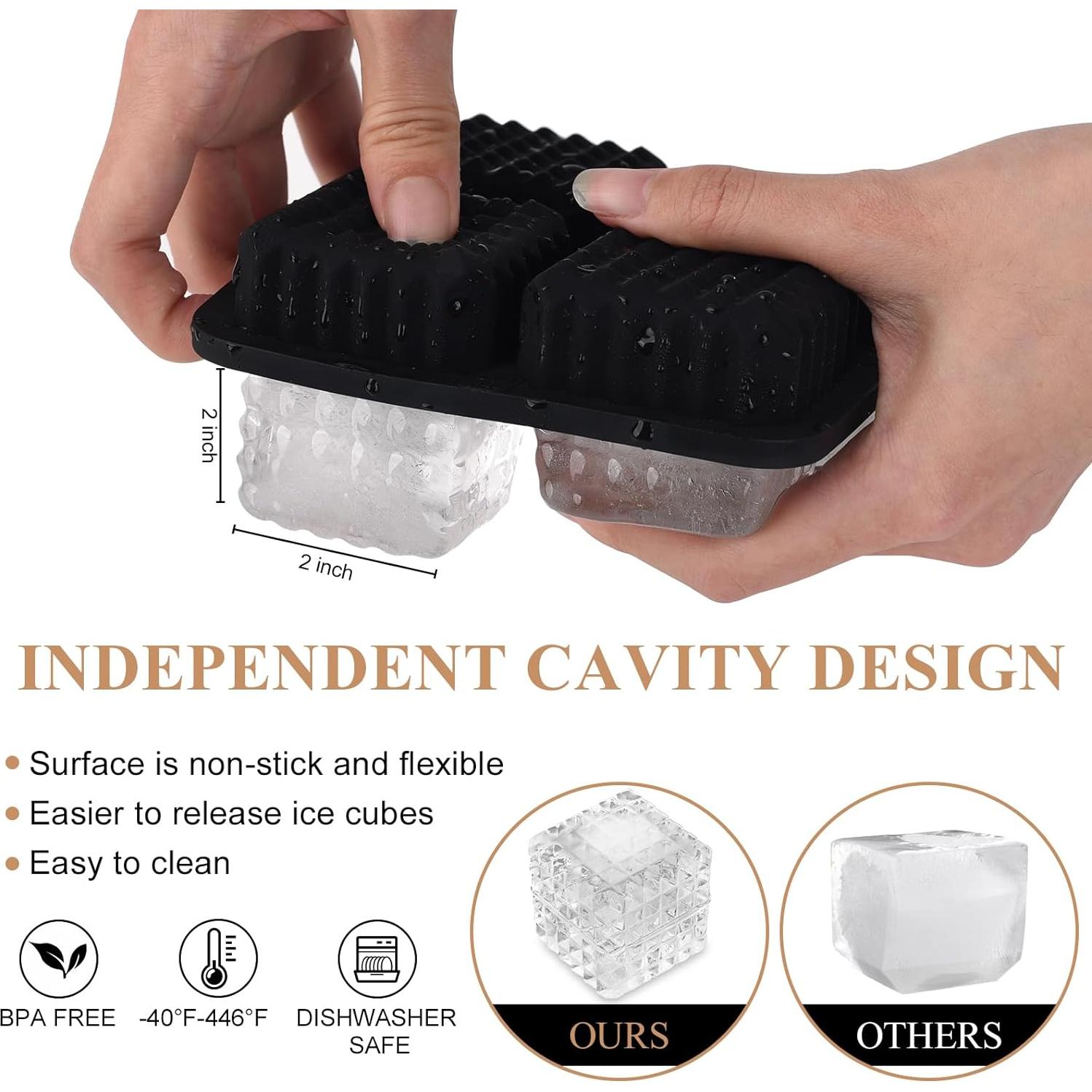 Molde de Cubos de Hielo Aibirui 5.08 cm con Tapa - Silicona