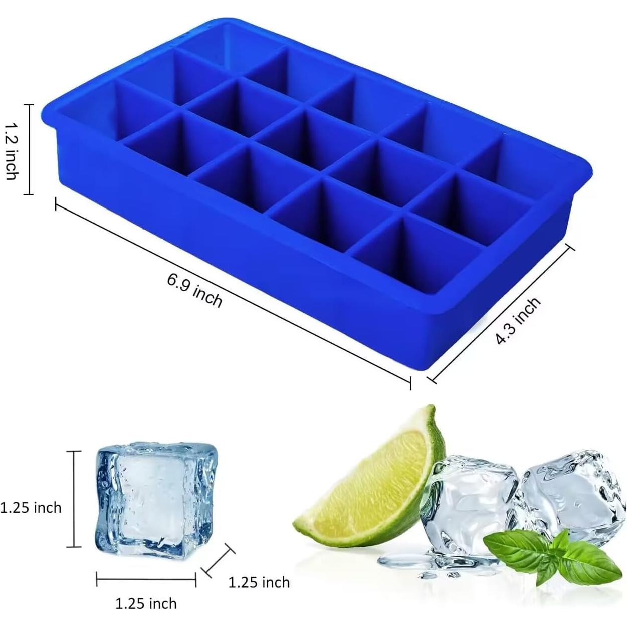 Bandejas de Hielo de Silicona Ozera - 2 Piezas, 15 Cavidades