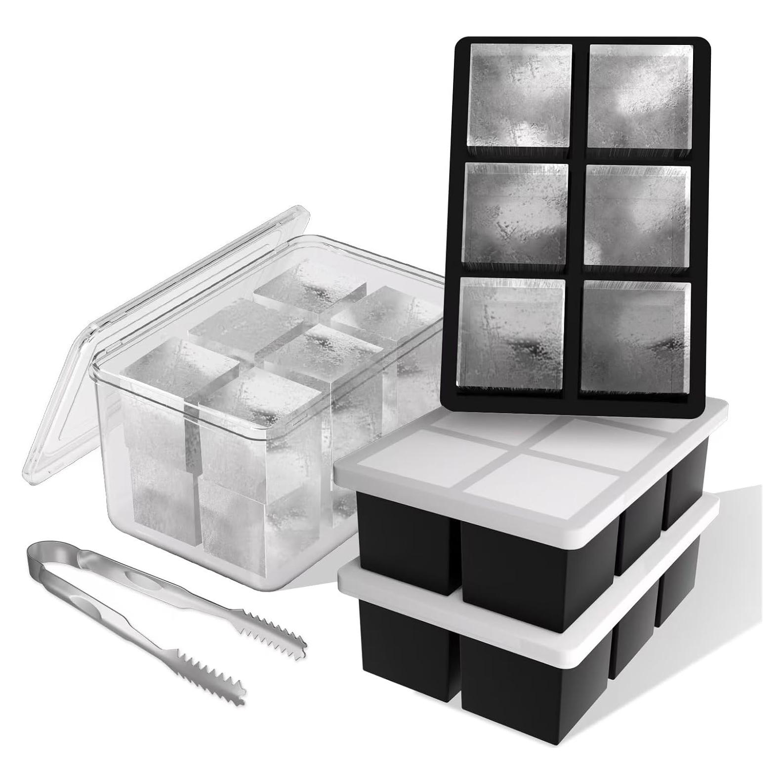 Bandeja de Hielo Grande Samuelworld 6 Cubos 5 Piezas con Tapa