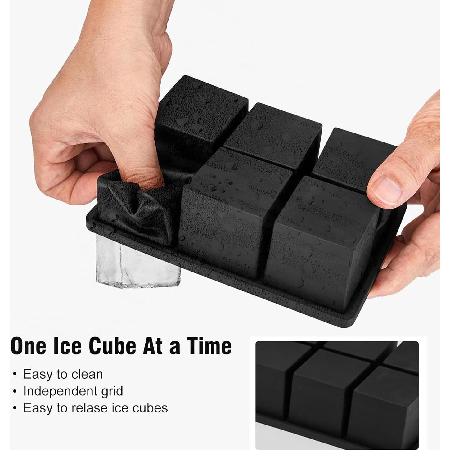 Bandeja de Hielo Grande Samuelworld 6 Cubos 5 Piezas con Tapa