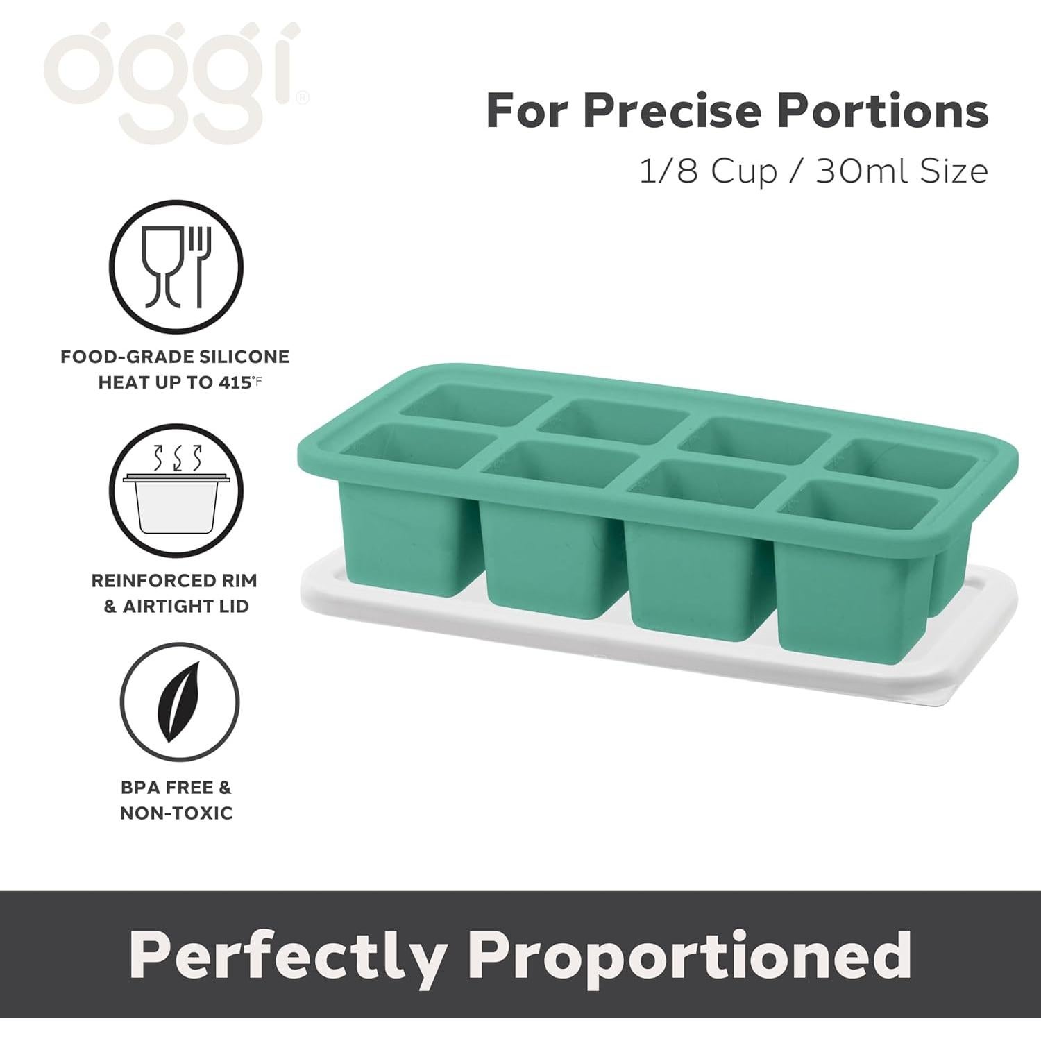 Bandejas de Silicona OGGI 1/4 Taza con Tapa para Congelador