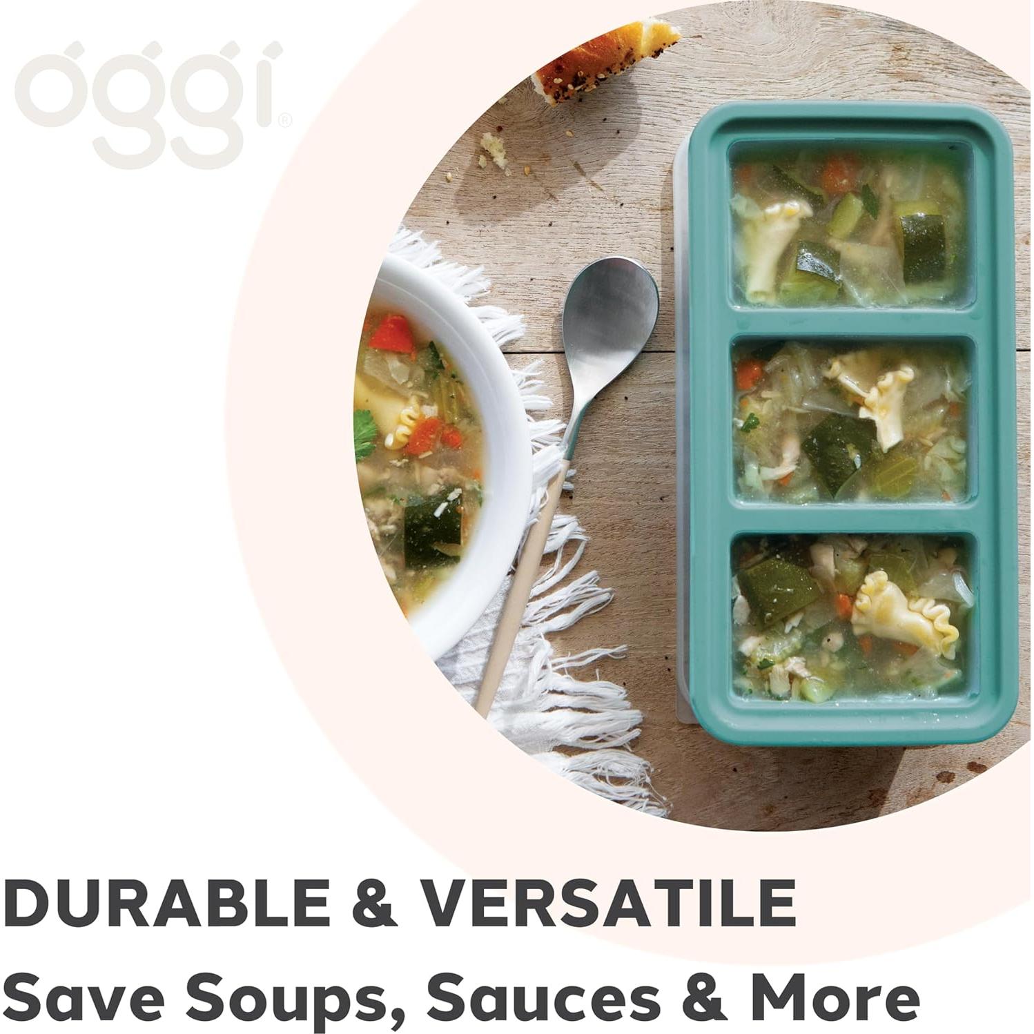 Bandejas de Silicona OGGI 1/4 Taza con Tapa para Congelador