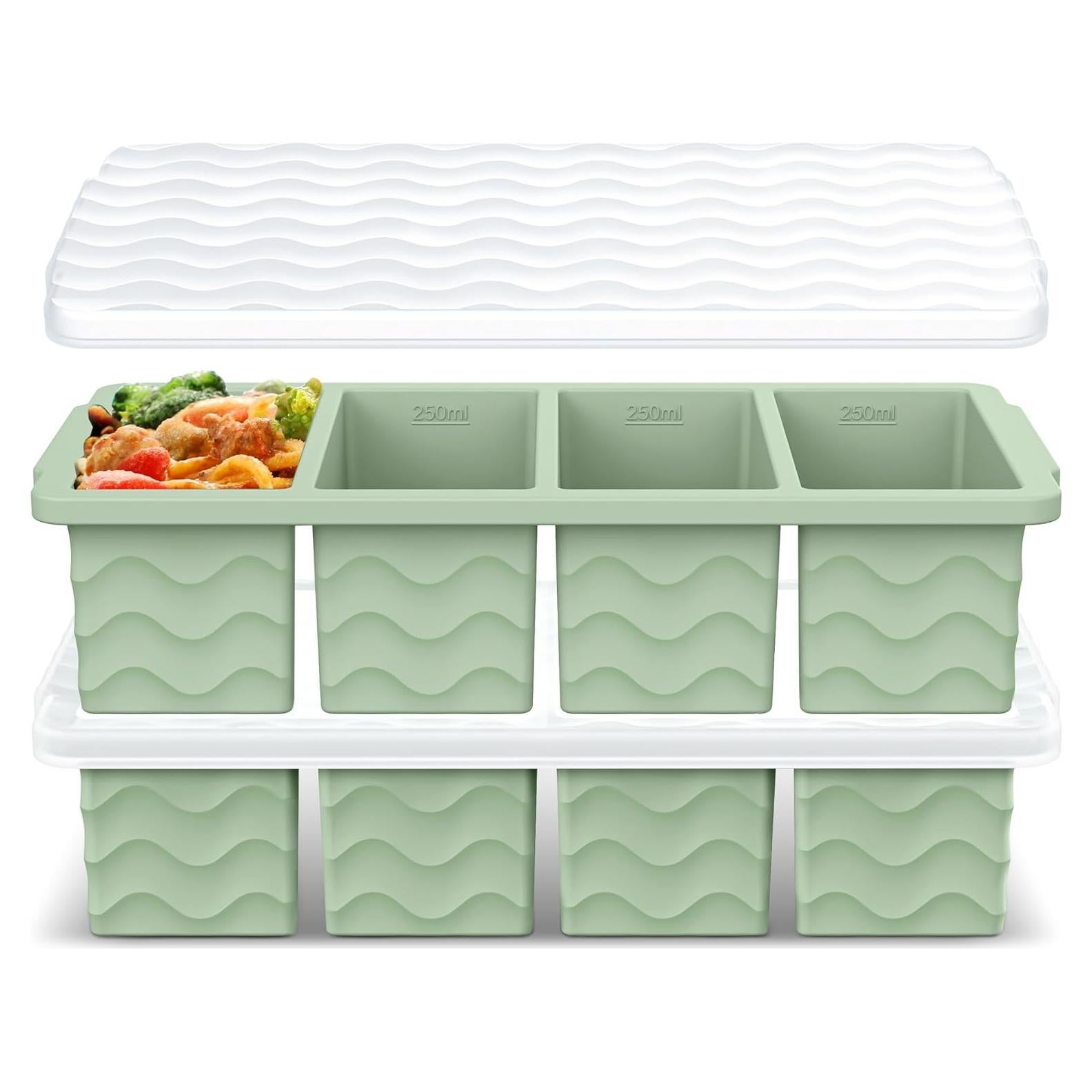 Bandeja de Congelador de Silicona Doasuwish 2 Piezas 250ml