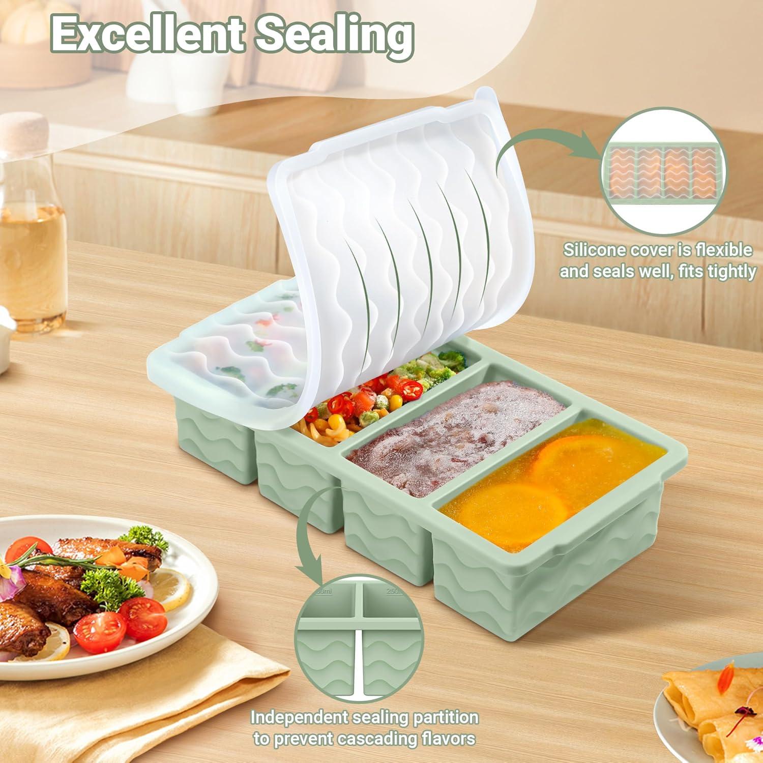 Bandeja de Congelador de Silicona Doasuwish 2 Piezas 250ml