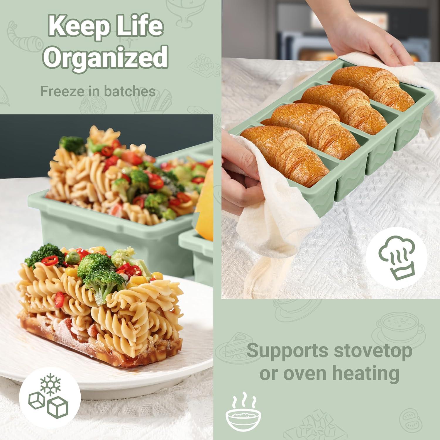 Bandeja de Congelador de Silicona Doasuwish 2 Piezas 250ml