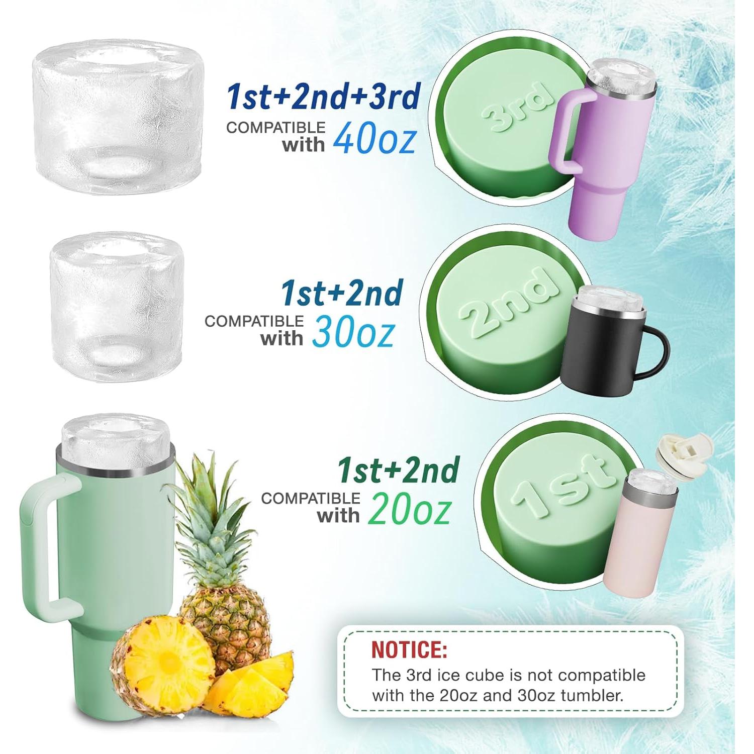 Molde de Hielo de Silicona QUOKOPSE para Taza 30-40Oz