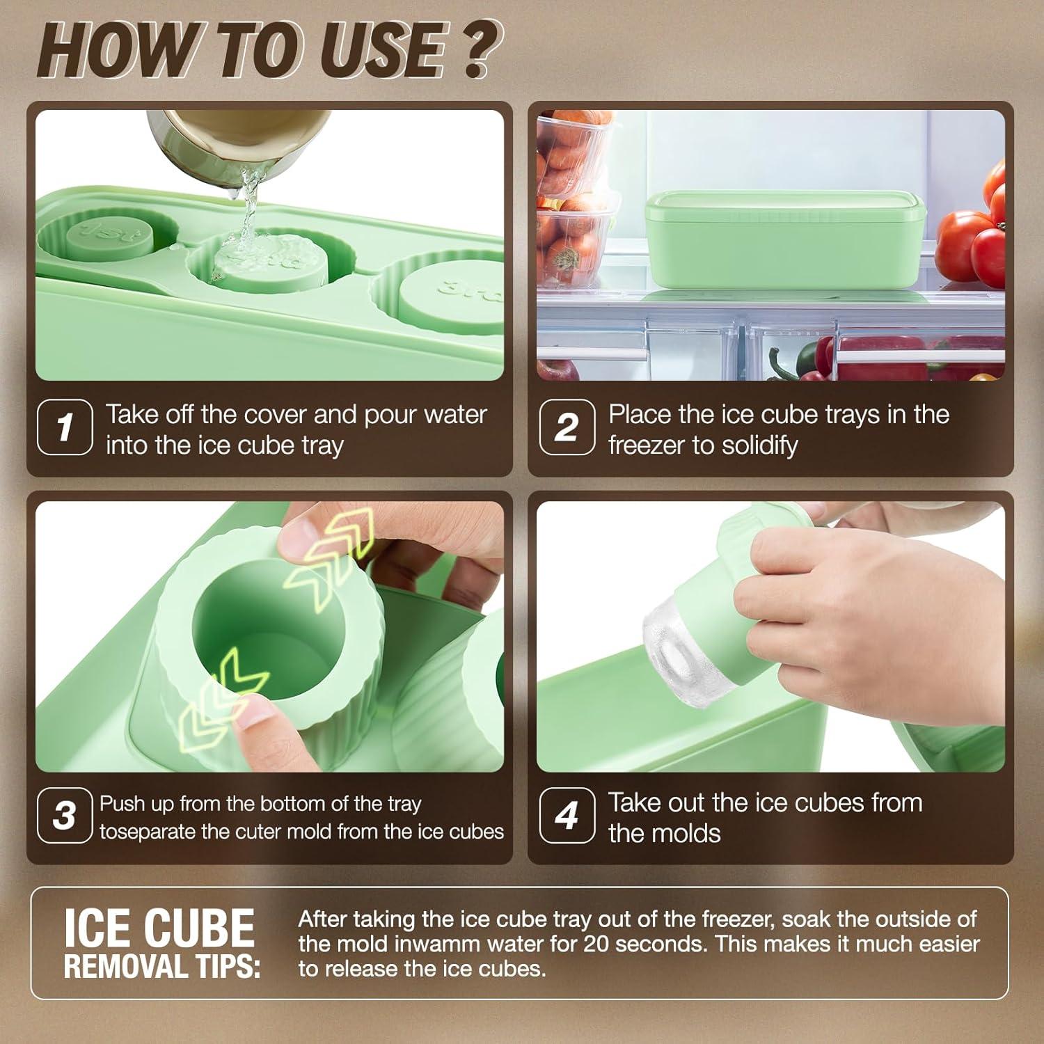 Molde de Hielo de Silicona QUOKOPSE para Taza 30-40Oz