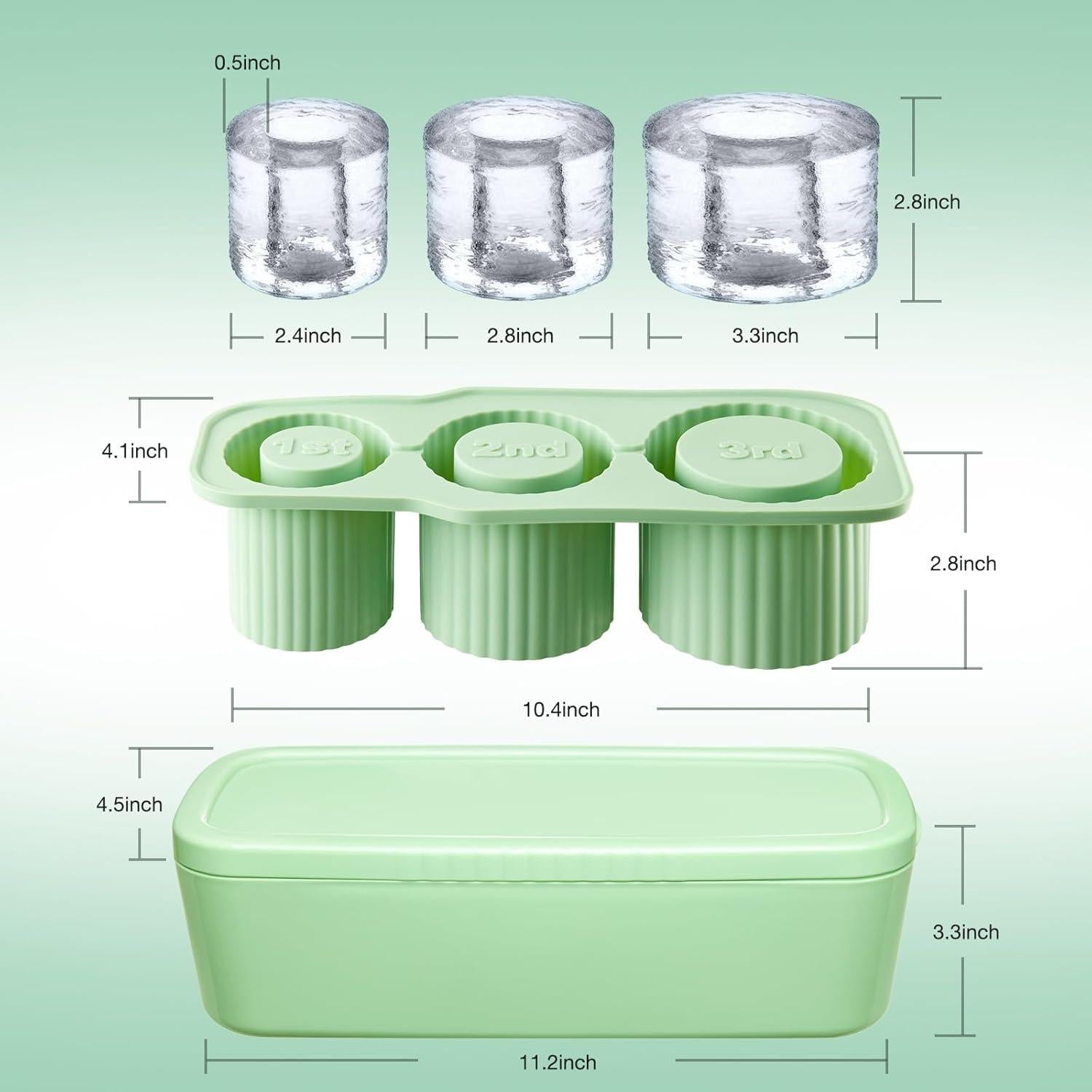 Molde de Hielo de Silicona QUOKOPSE para Taza 30-40Oz