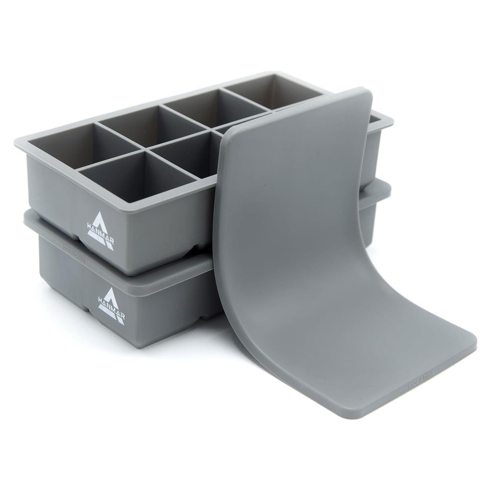 Moldes de Cubos de Hielo Grandes Hanmar - Silicona Premium - 2 Piezas