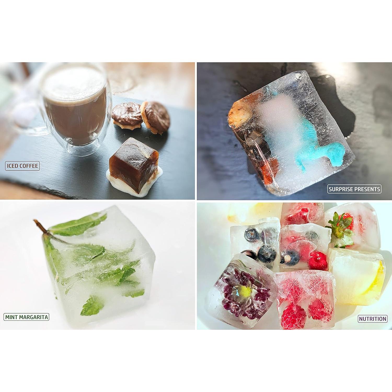 Moldes de Cubos de Hielo Grandes Hanmar - Silicona Premium - 2 Piezas