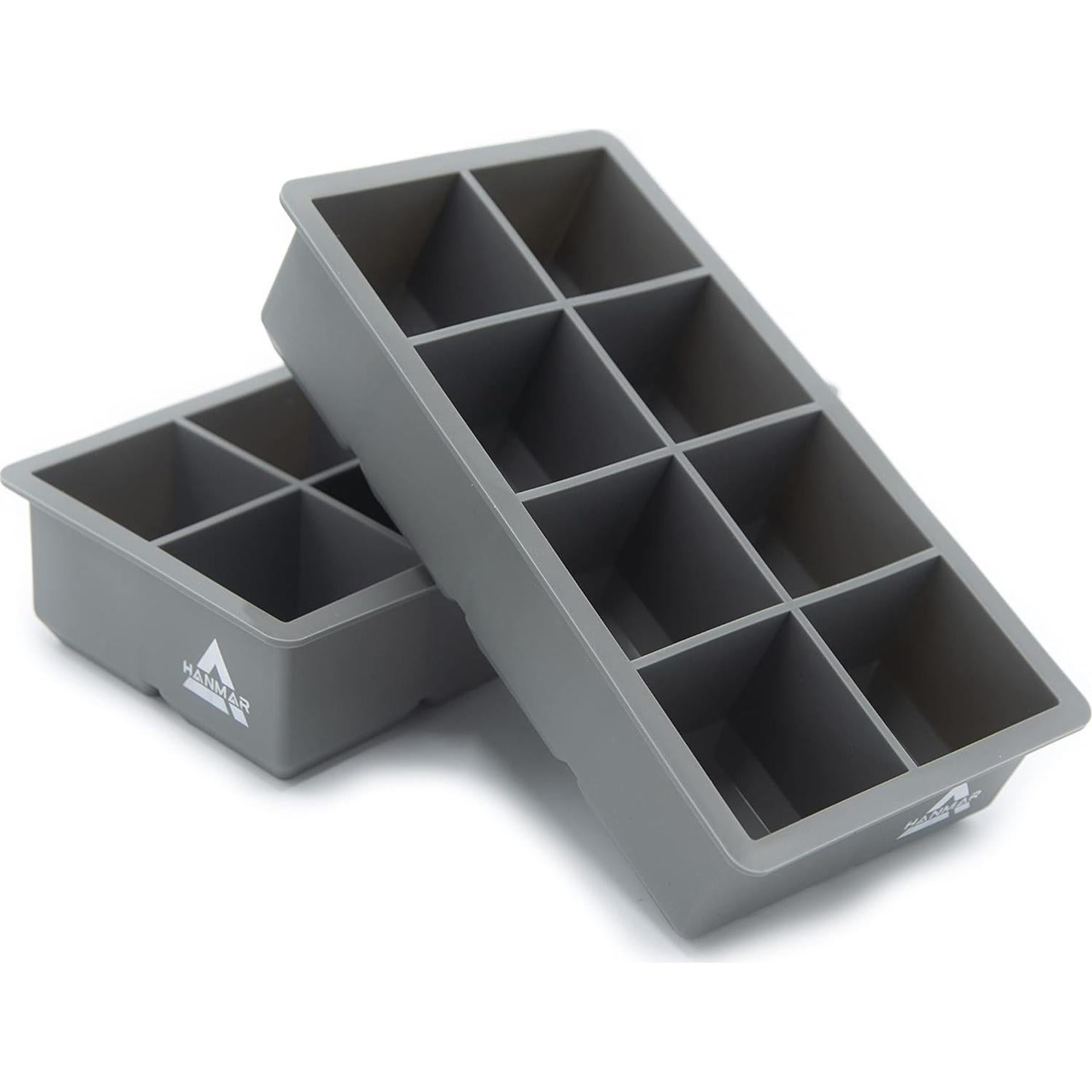 Moldes de Cubos de Hielo Grandes Hanmar - Silicona Premium - 2 Piezas