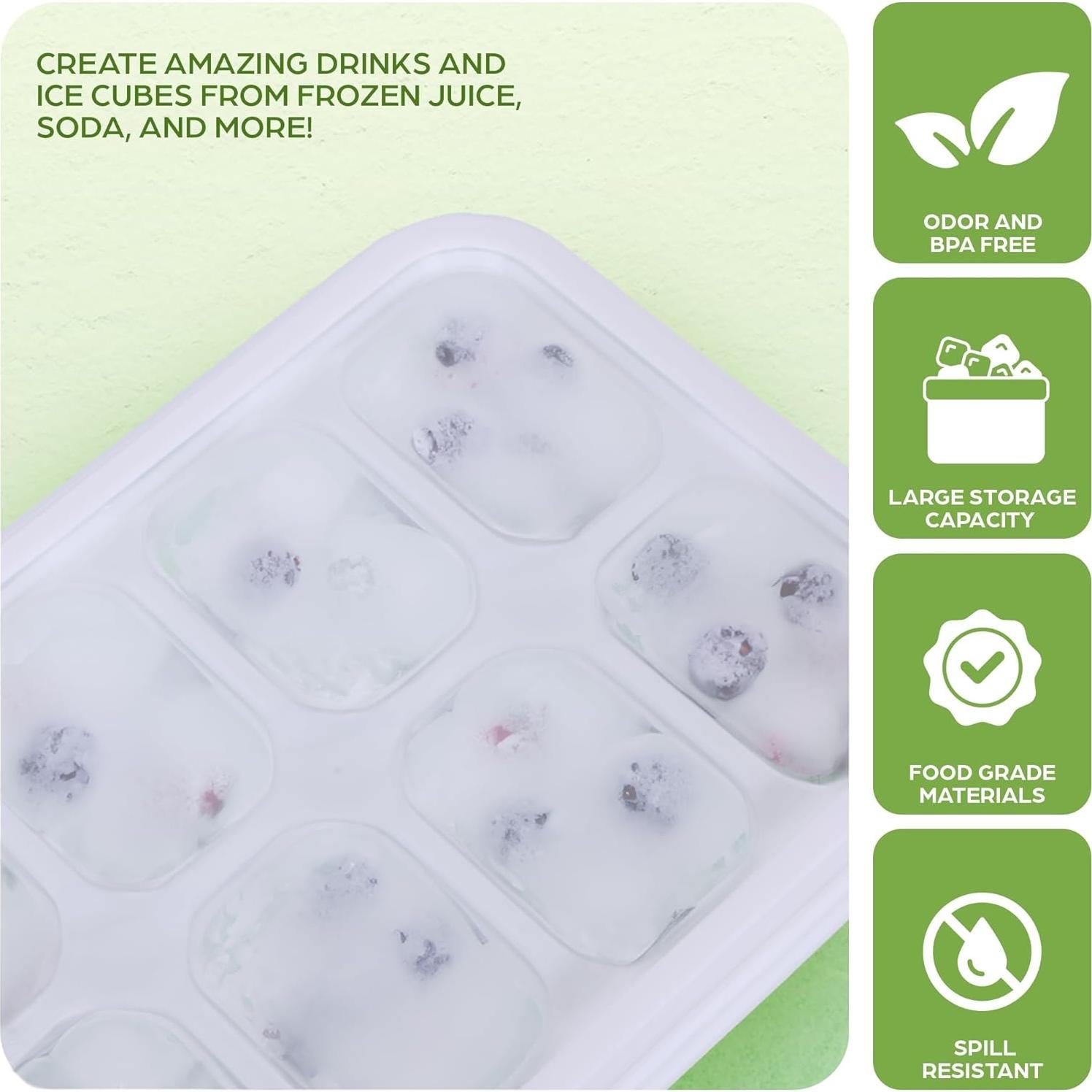 Paquete de 4 bandejas de hielo silicona Esenciales Aisle 3