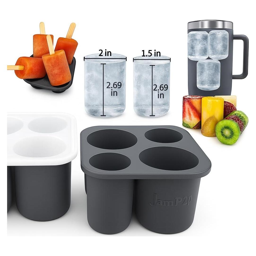 Bandeja de Hielo de Silicona JamP2P - Cubos Cilíndricos Grandes