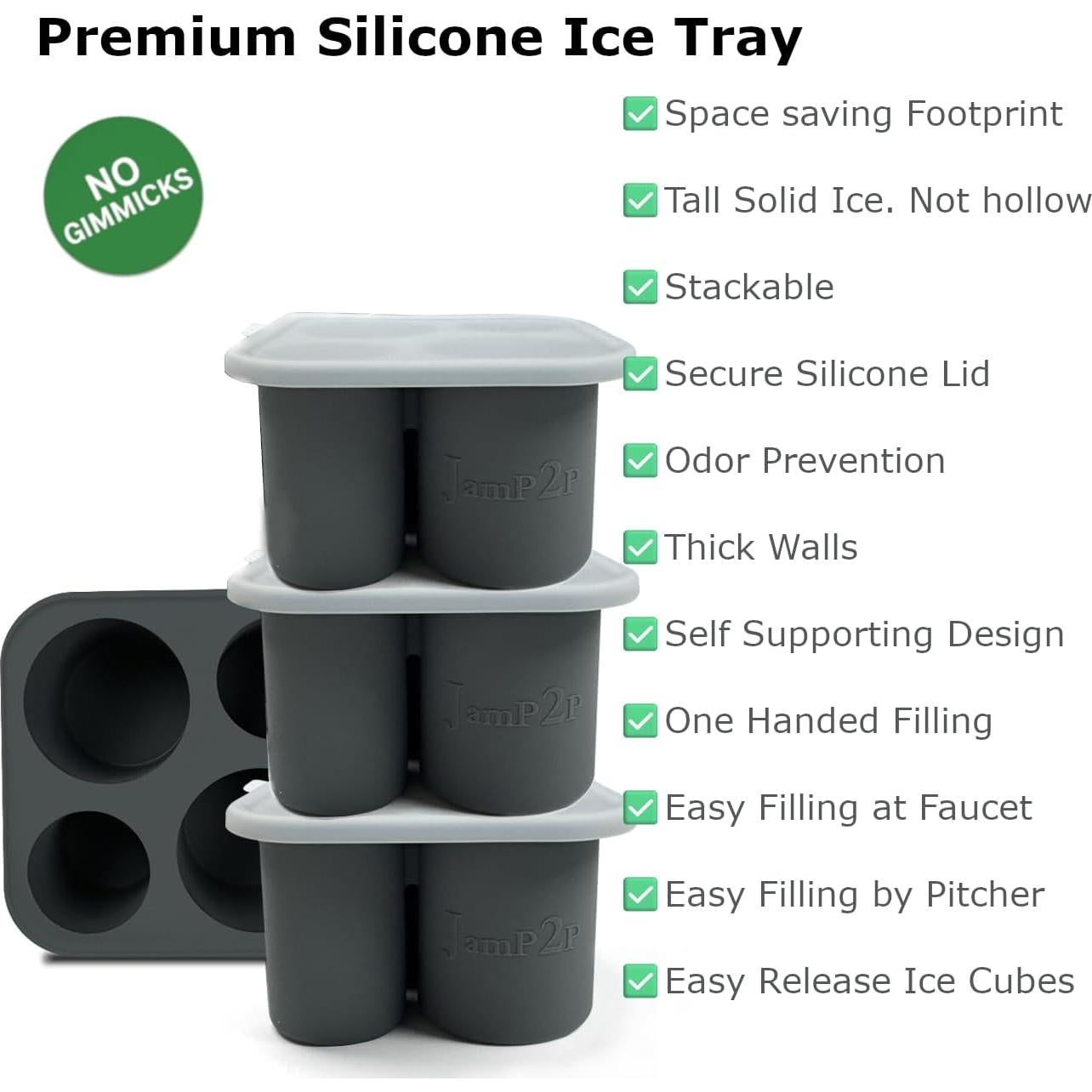 Bandeja de Hielo de Silicona JamP2P - Cubos Cilíndricos Grandes