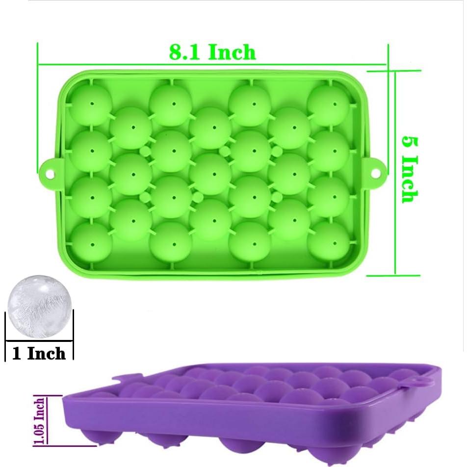 Bandejas de Hielo Redondas Lesunsul - 2 Piezas Silicona BPA Free